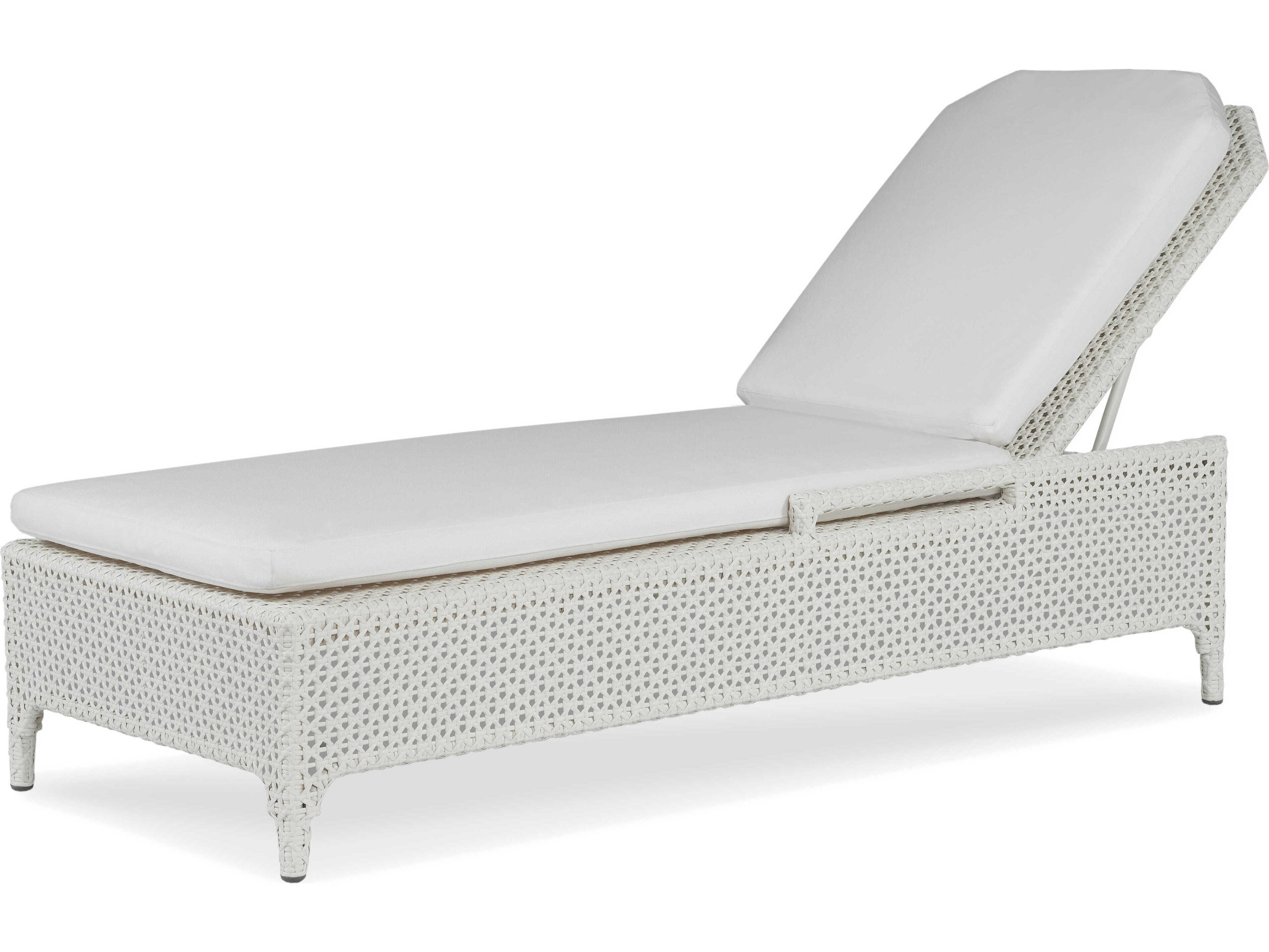 Century Outdoor Tangier Chalk White Wicker Cushion Chaise Lounge