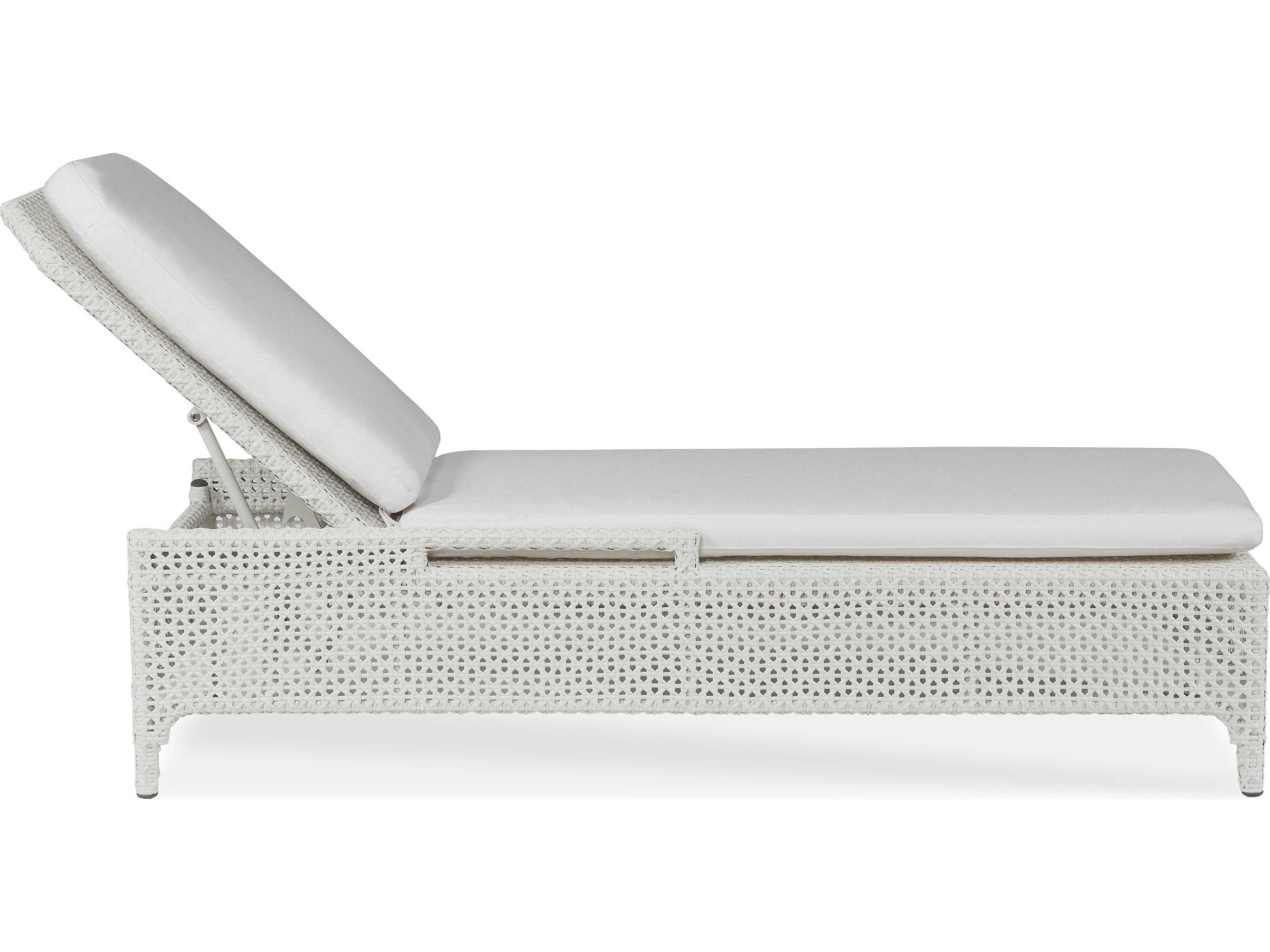 Century Outdoor Tangier Chalk White Wicker Cushion Chaise Lounge