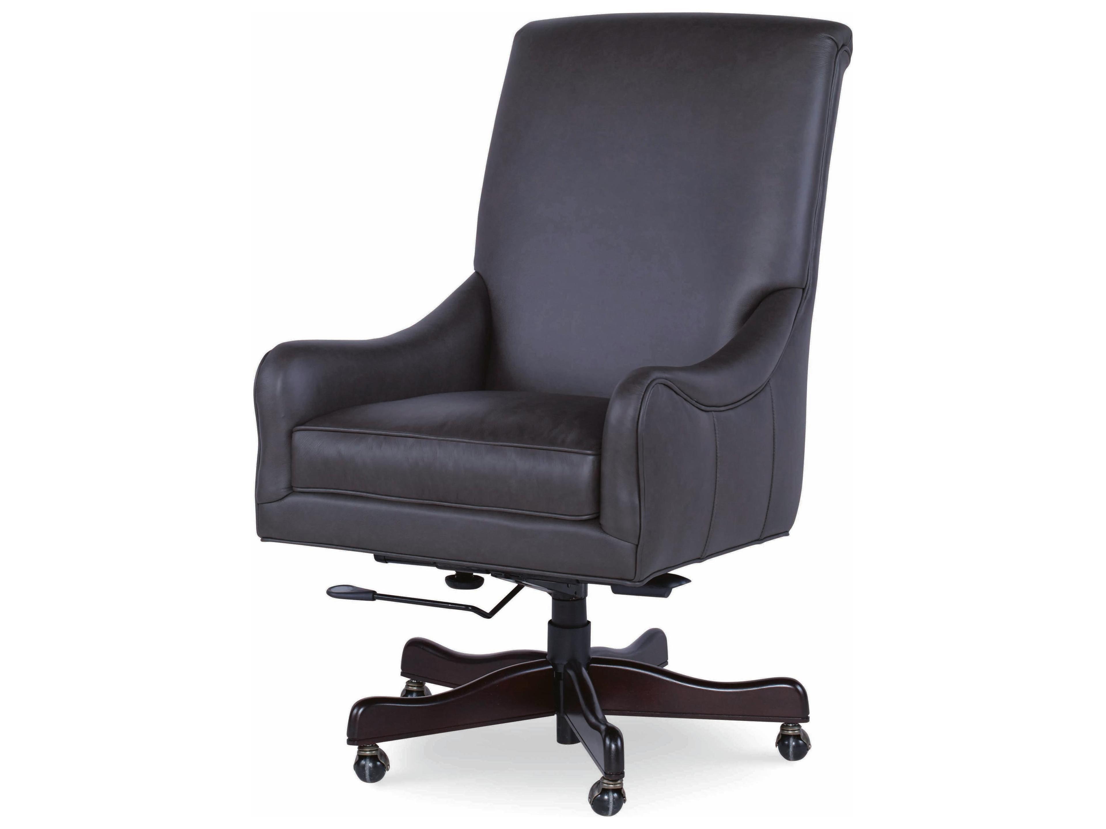Century Furniture Trading Company Black Leather Adjustable Swivel Executive Desk Chair