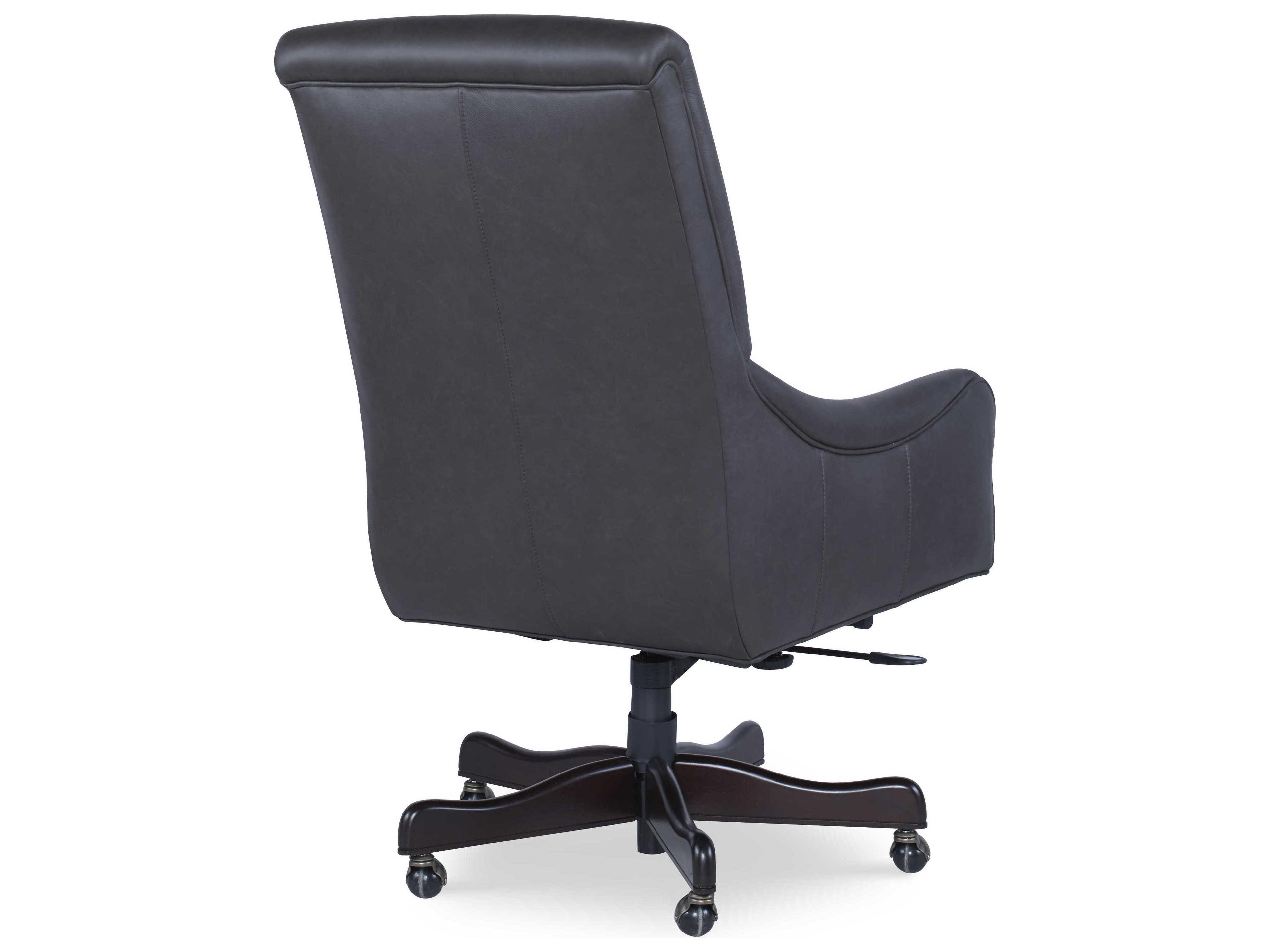 Century Furniture Trading Company Black Leather Adjustable Swivel Executive Desk Chair