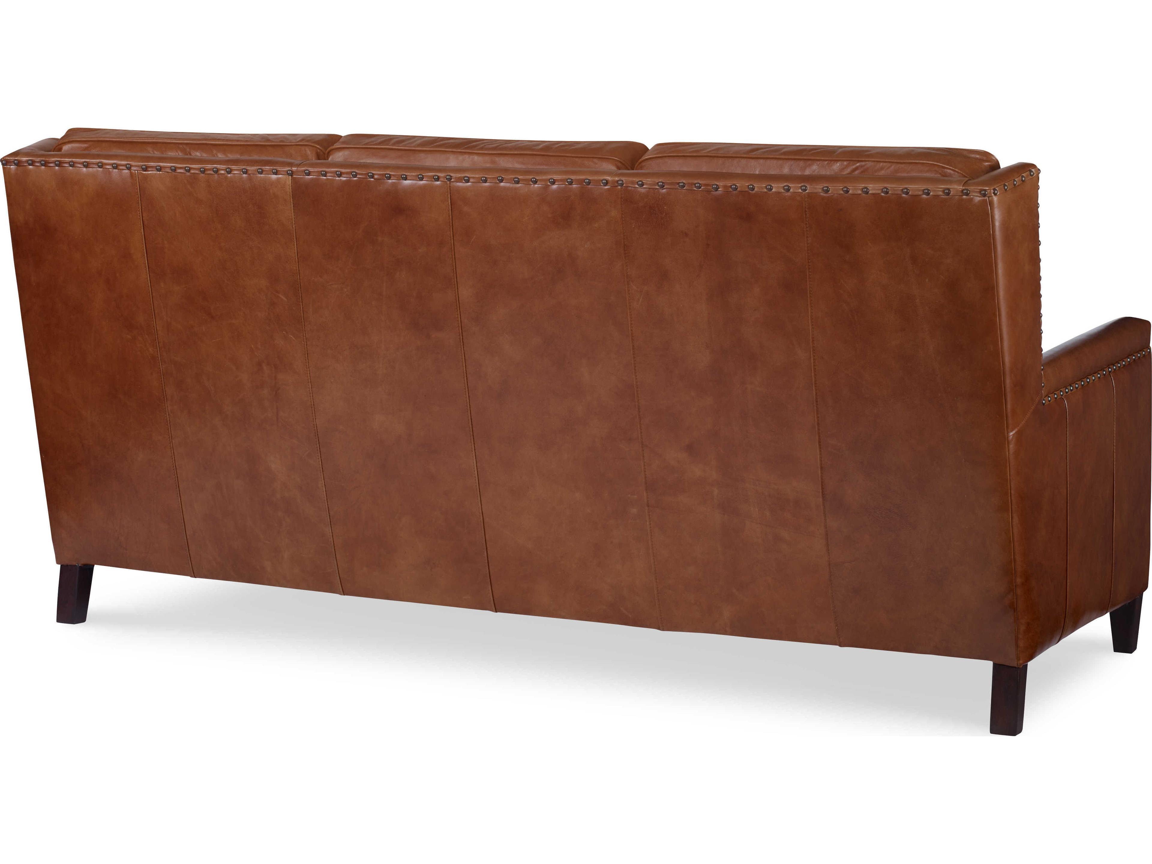 Century Furniture Trading Company Russett Brown Leather Sofa