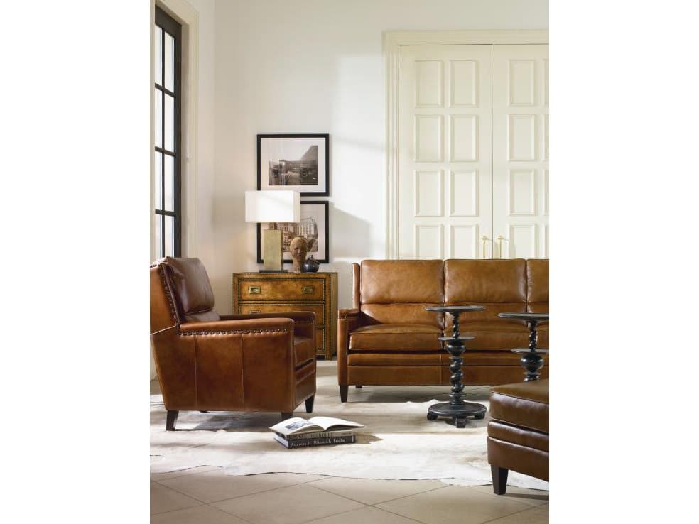 Century Furniture Trading Company Russett Brown Leather Sofa