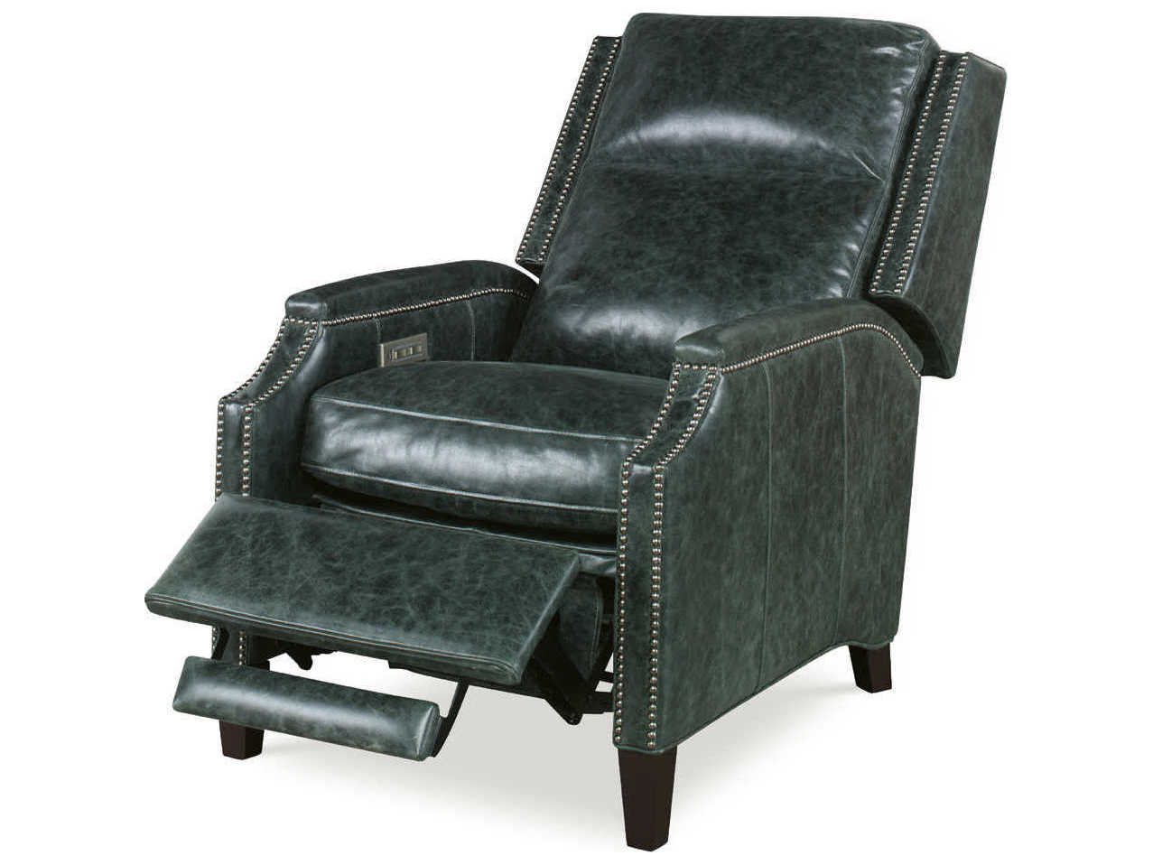 Century Furniture Trading Company Night Black Leather Power Recliner