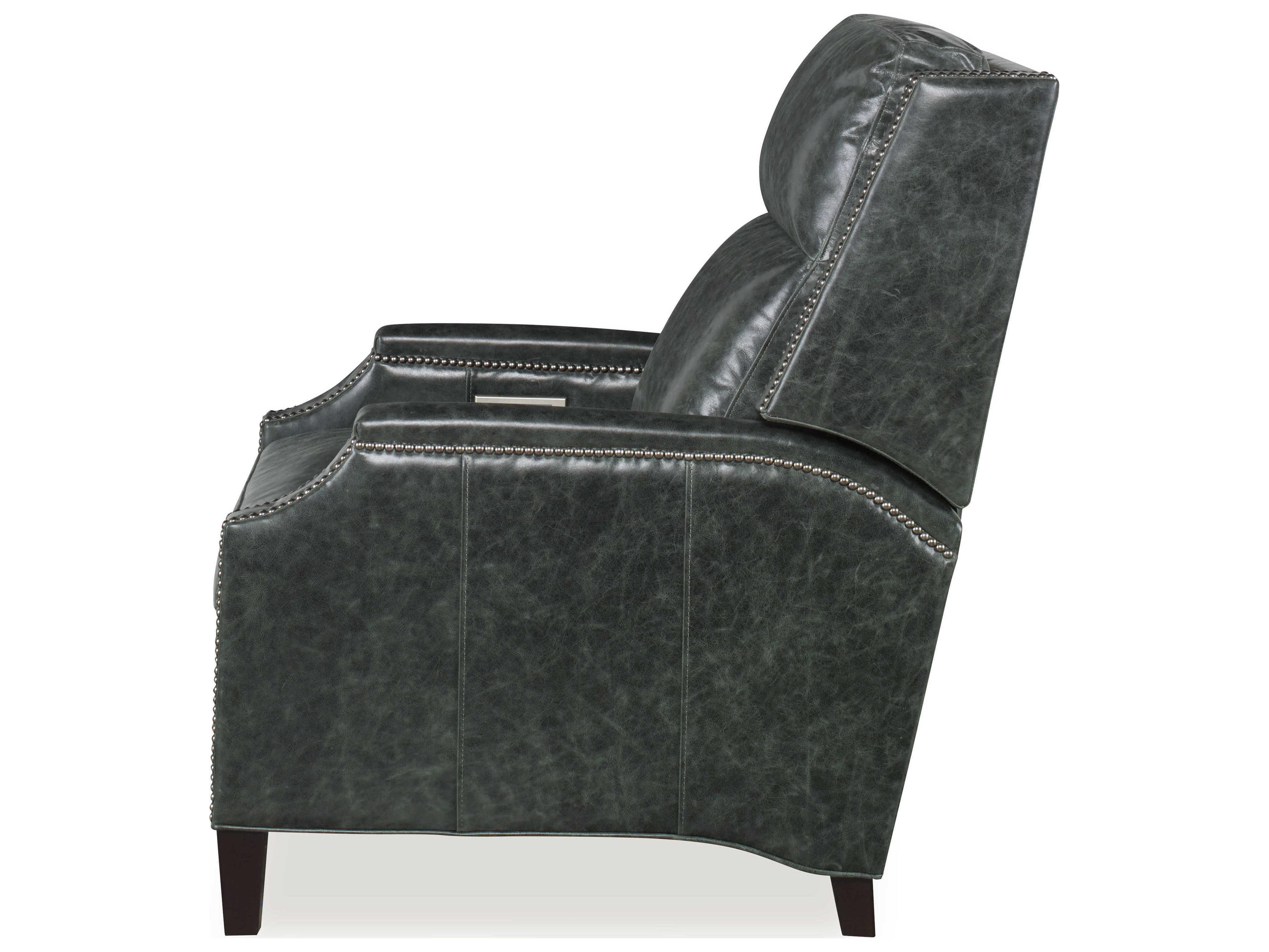 Century Furniture Trading Company Night Black Leather Power Recliner