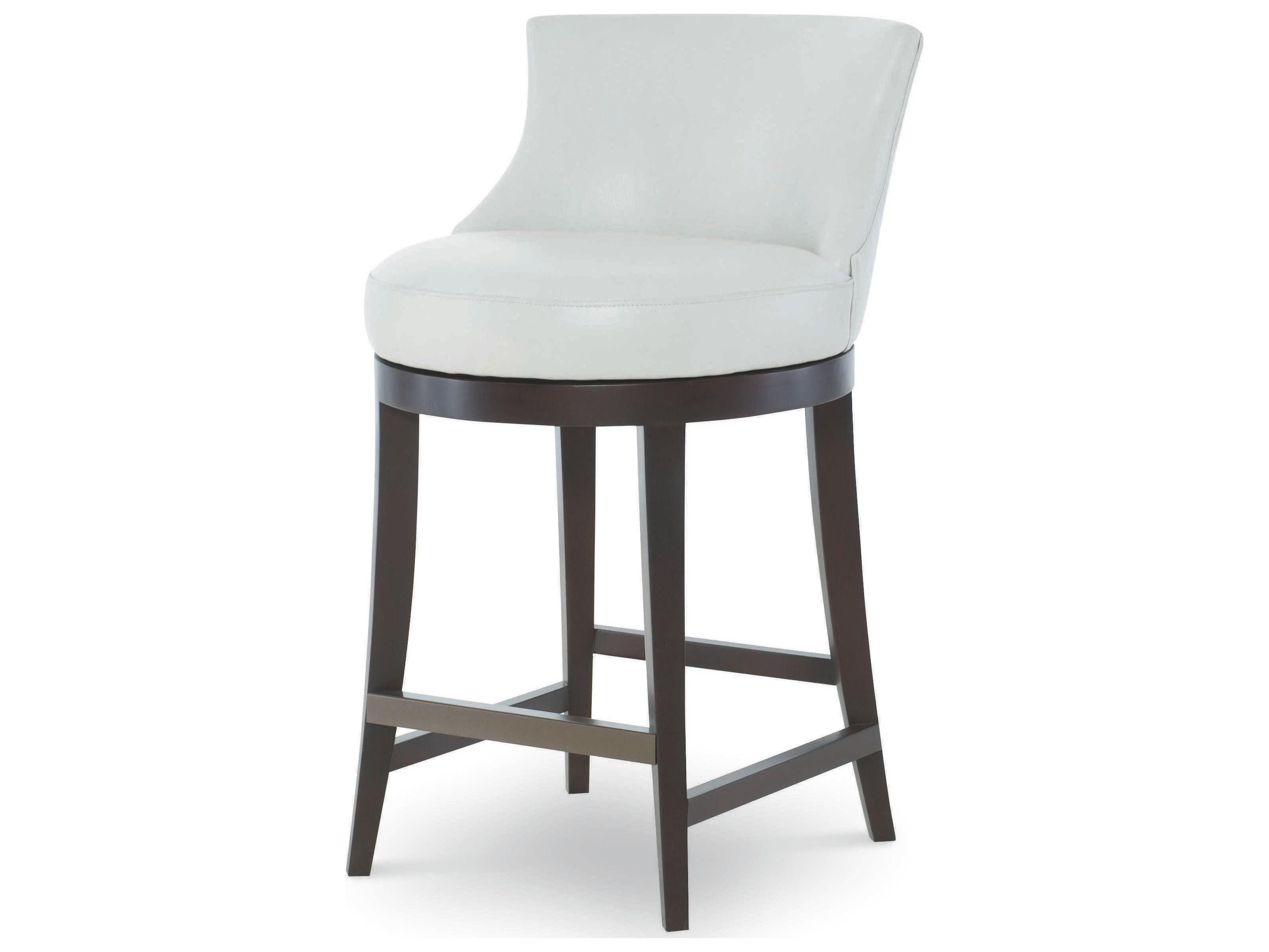 Century Furniture Trading Company Leather Swivel Upholstered Hardwood Papyrus Espresso Counter Stool