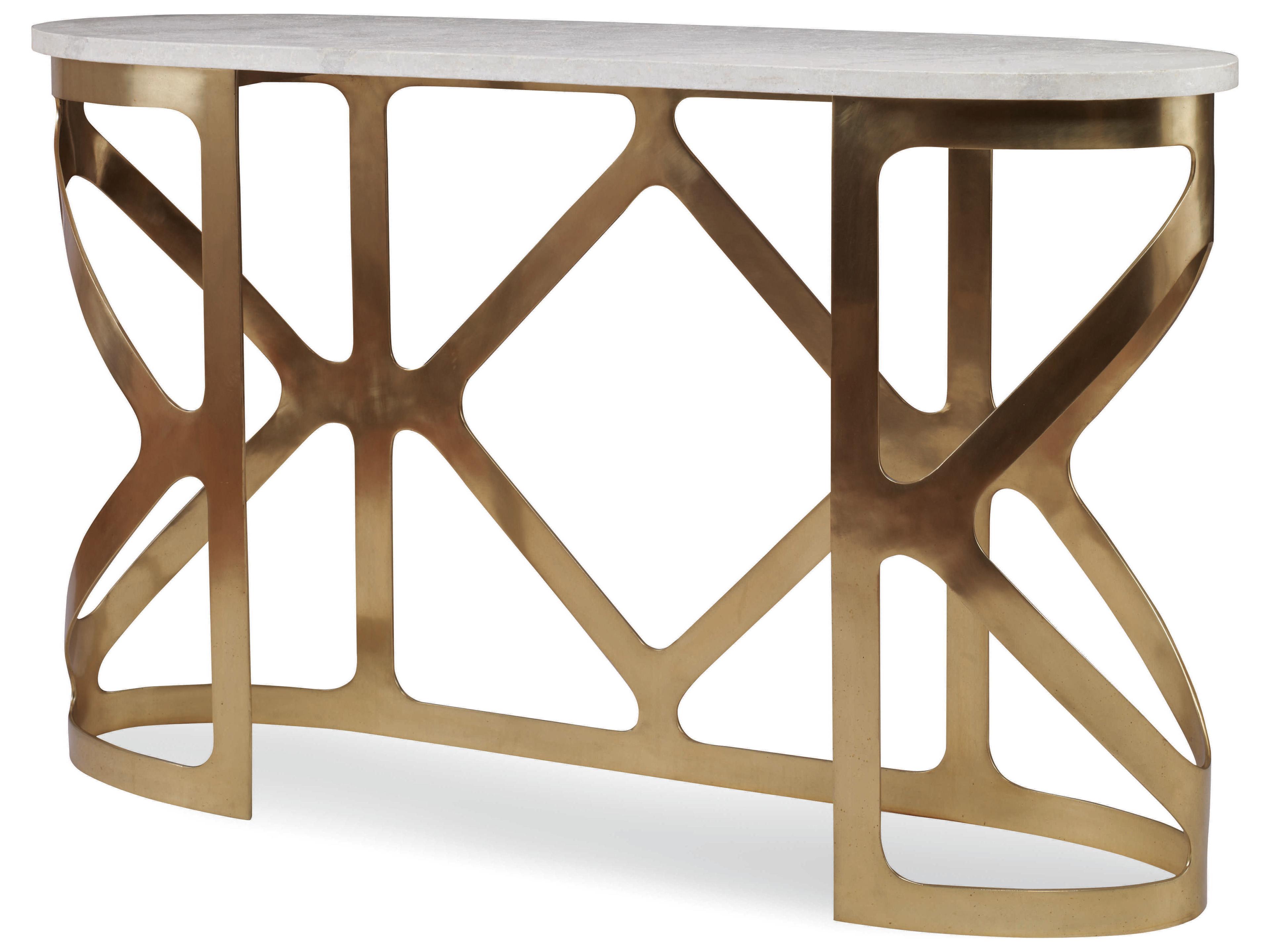 Century Furniture Grand Tour Oval Marble Console Table