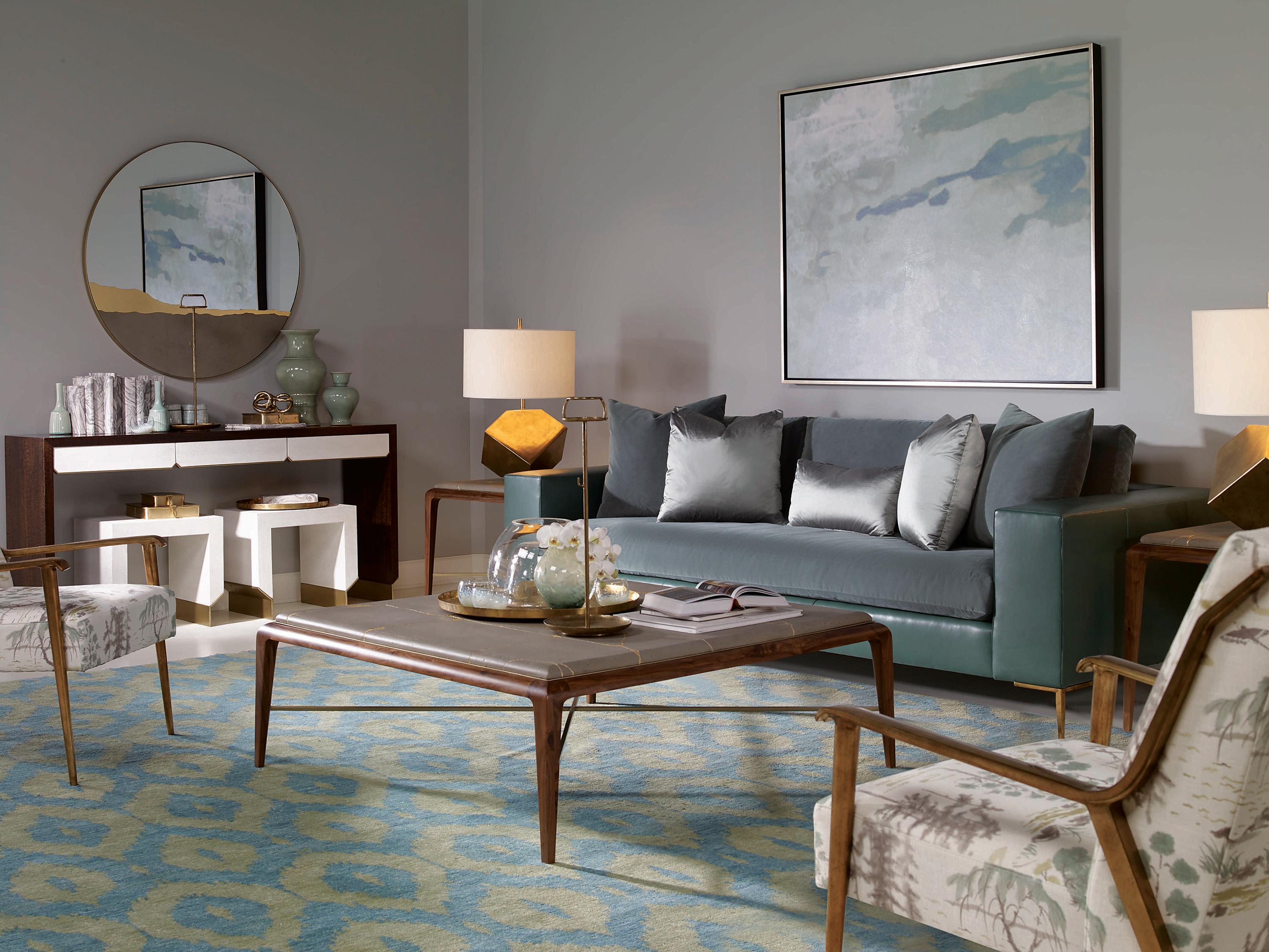 Century Furniture Grand Tour White Leather Accent Bench