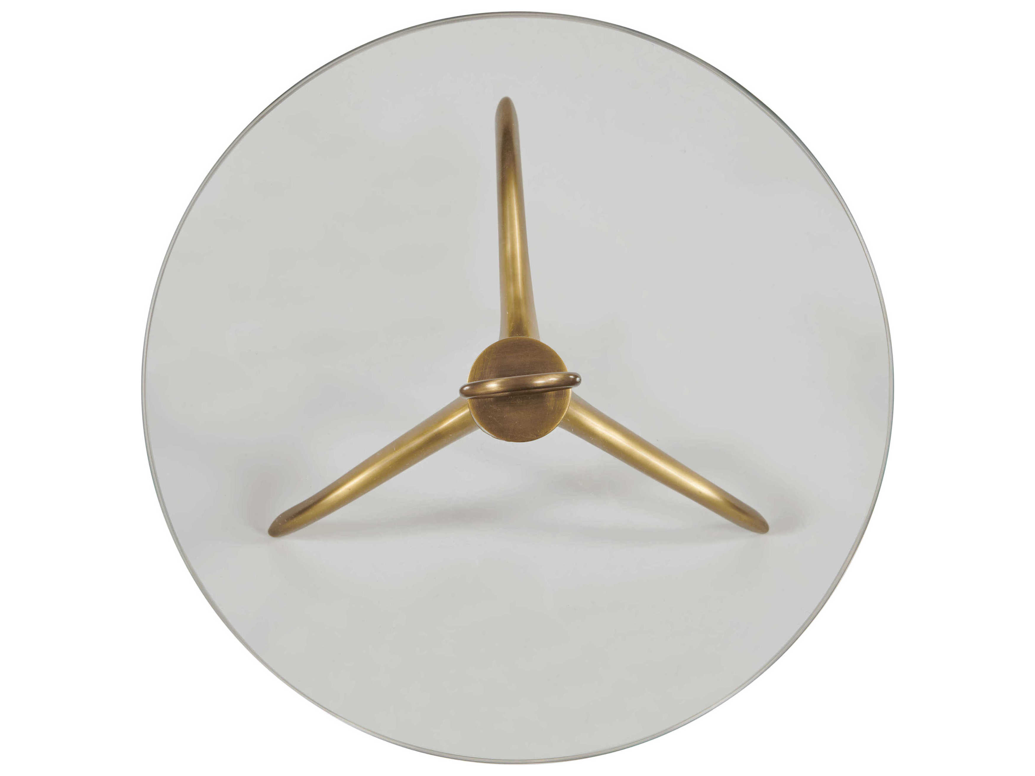 Century Furniture Grand Tour Round Glass Brass End Table