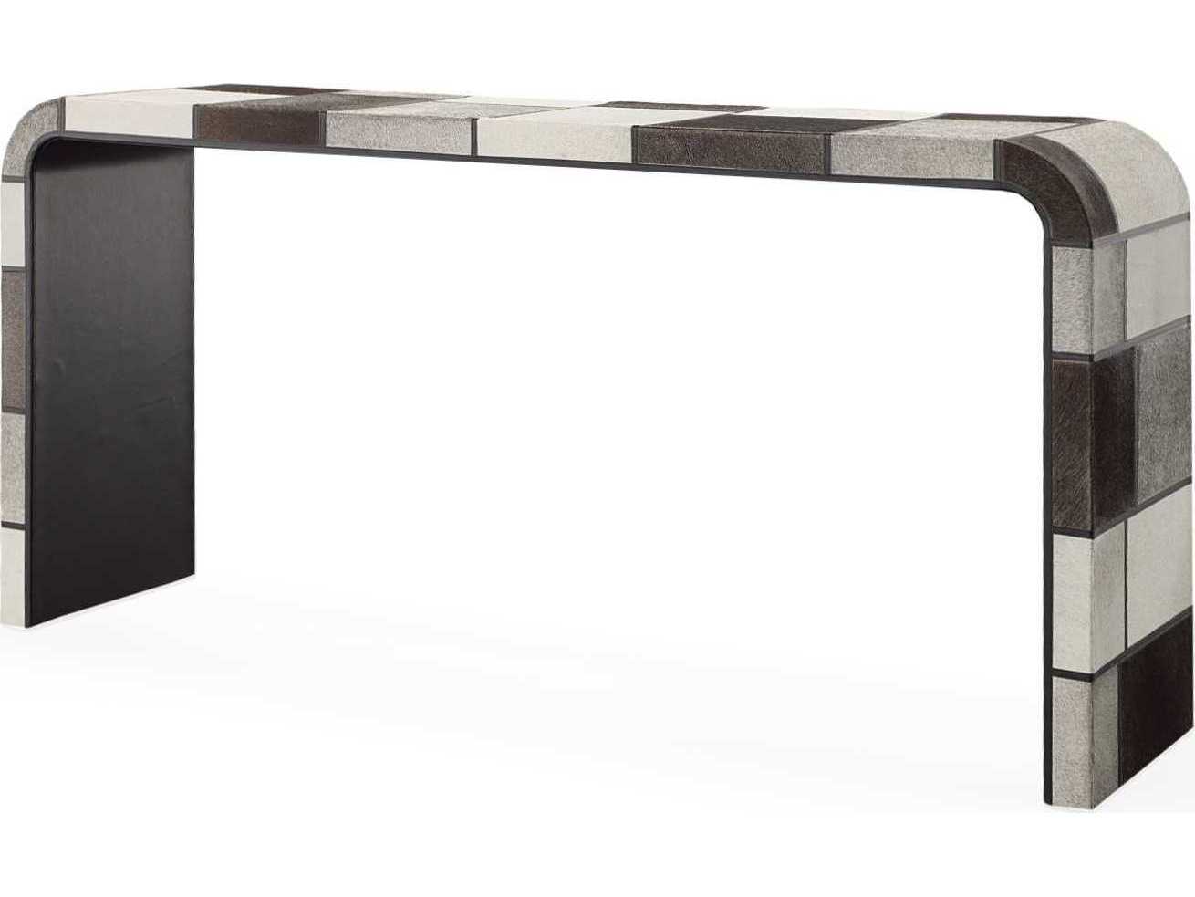 Century Furniture Grand Tour Rectangular Leather Grey White Console Table