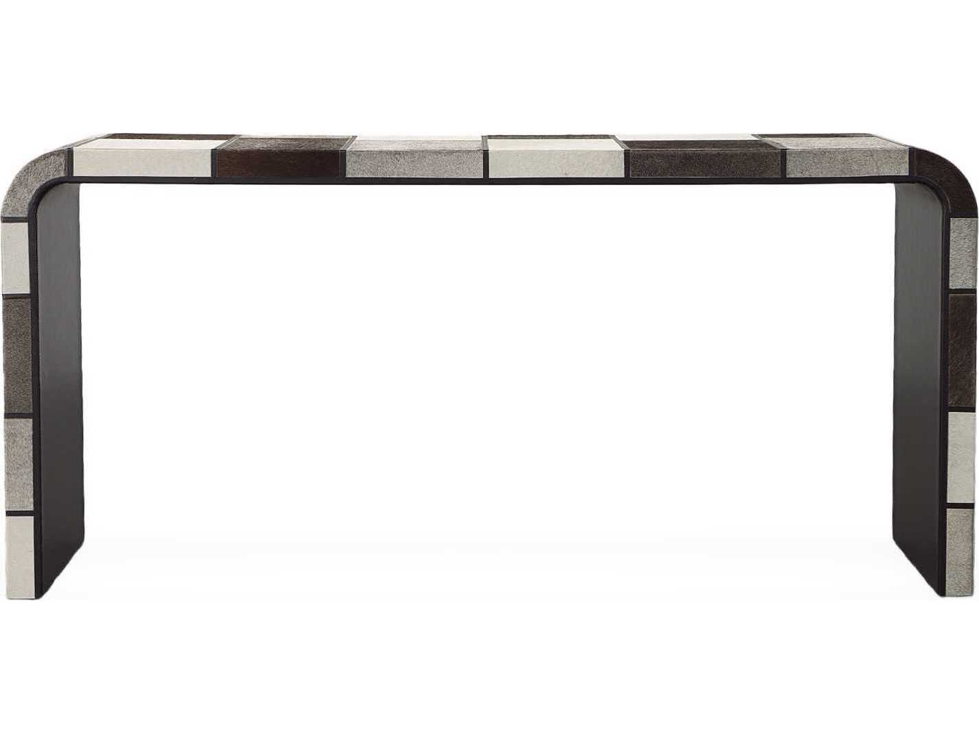 Century Furniture Grand Tour Rectangular Leather Grey White Console Table