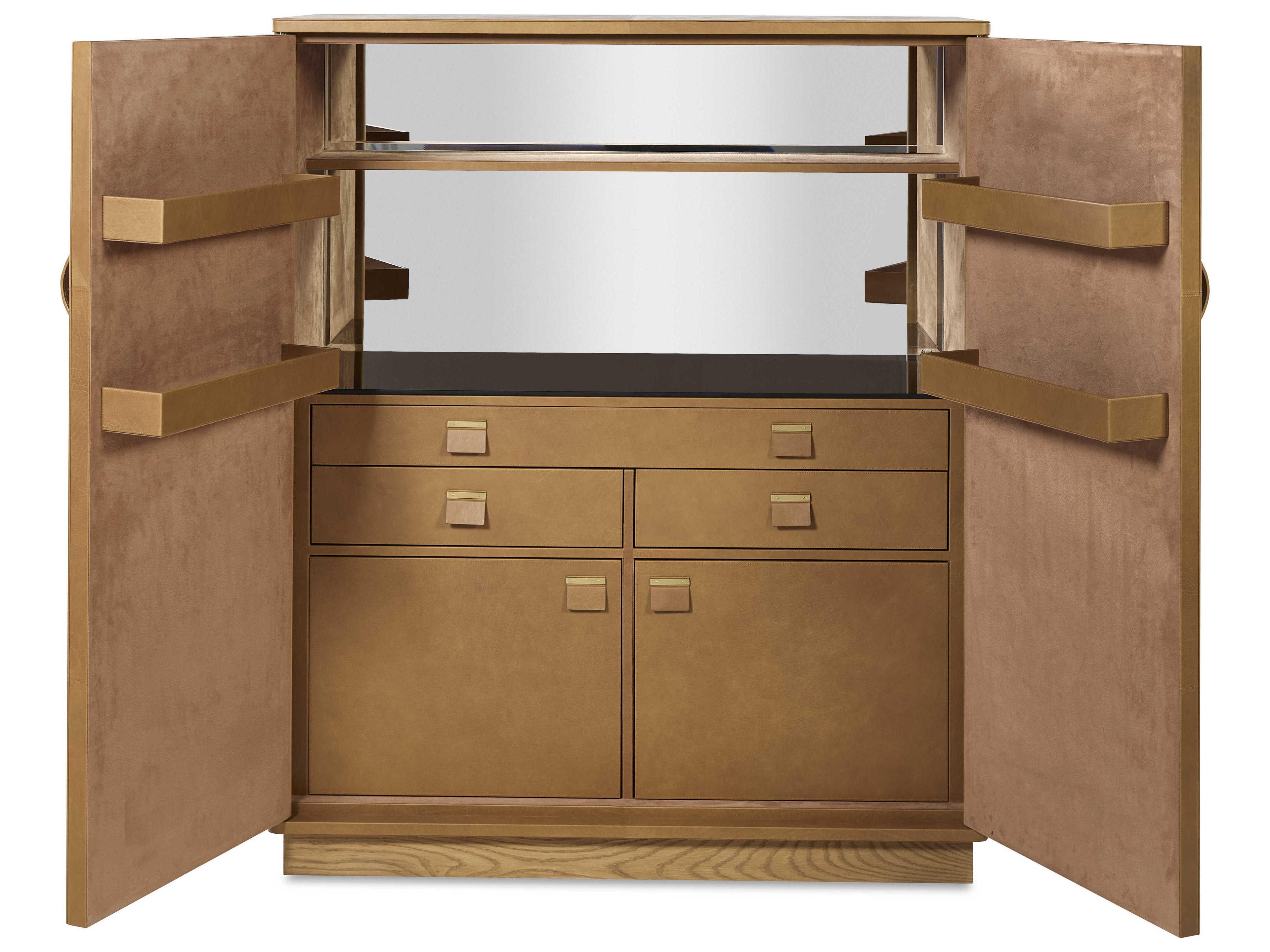Century Furniture Grand Tour Nicolo Brown Oak Wood Bar Cabinet