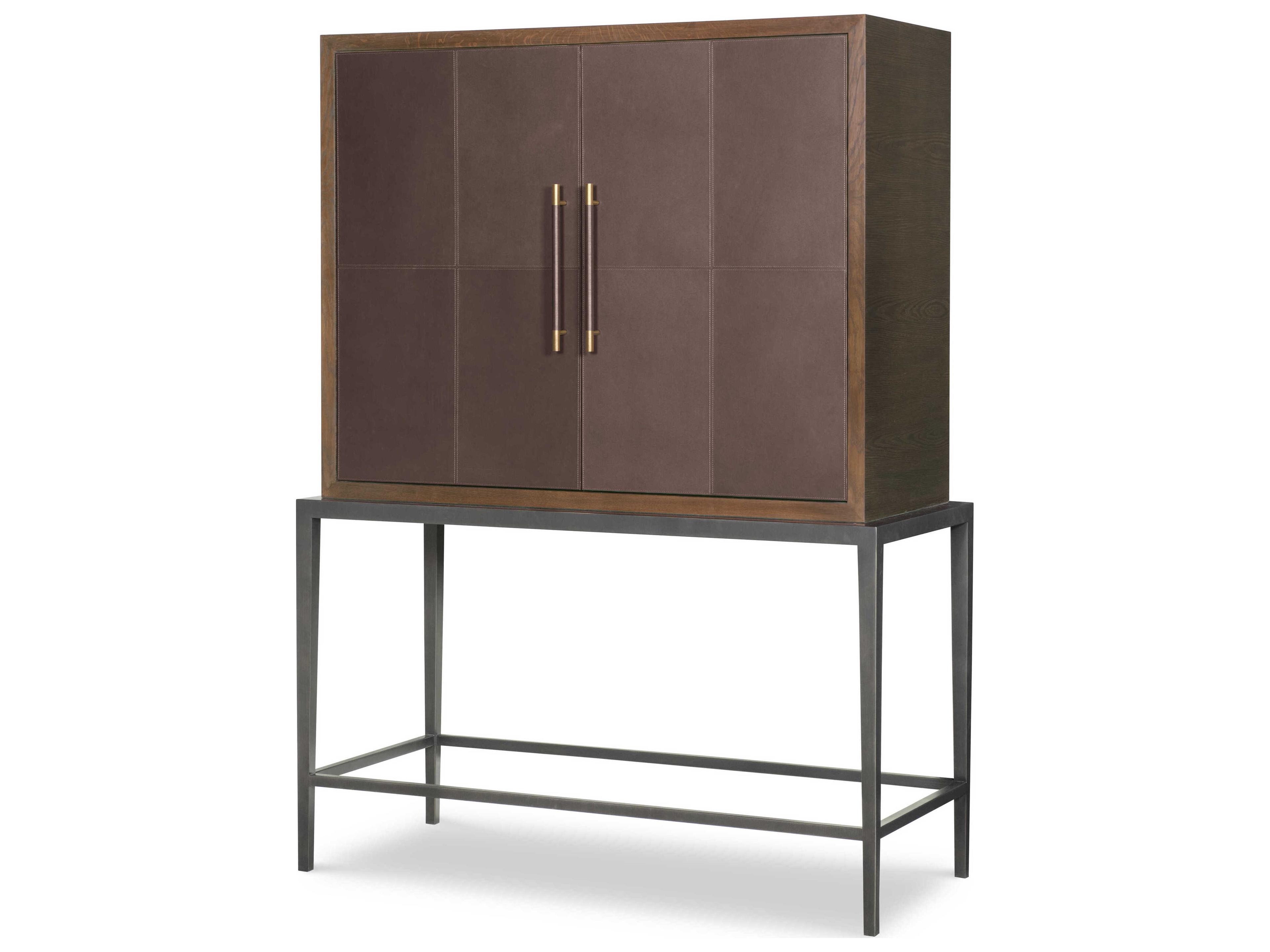 Century Furniture Grand Tour Scheffer Brown Oak Wood Bar Cabinet