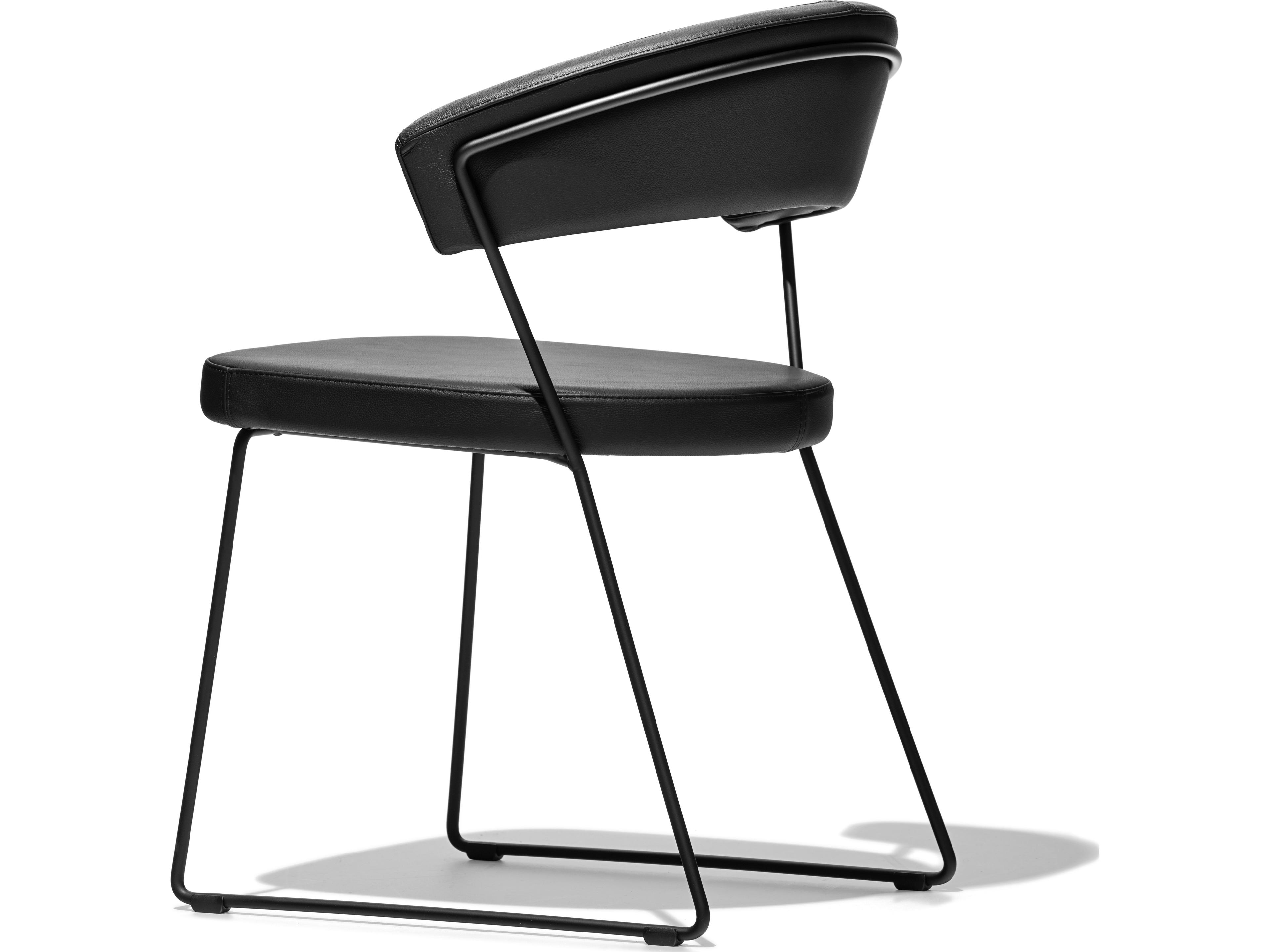 Connubia New York Black Faux Leather Armless Dining Chair