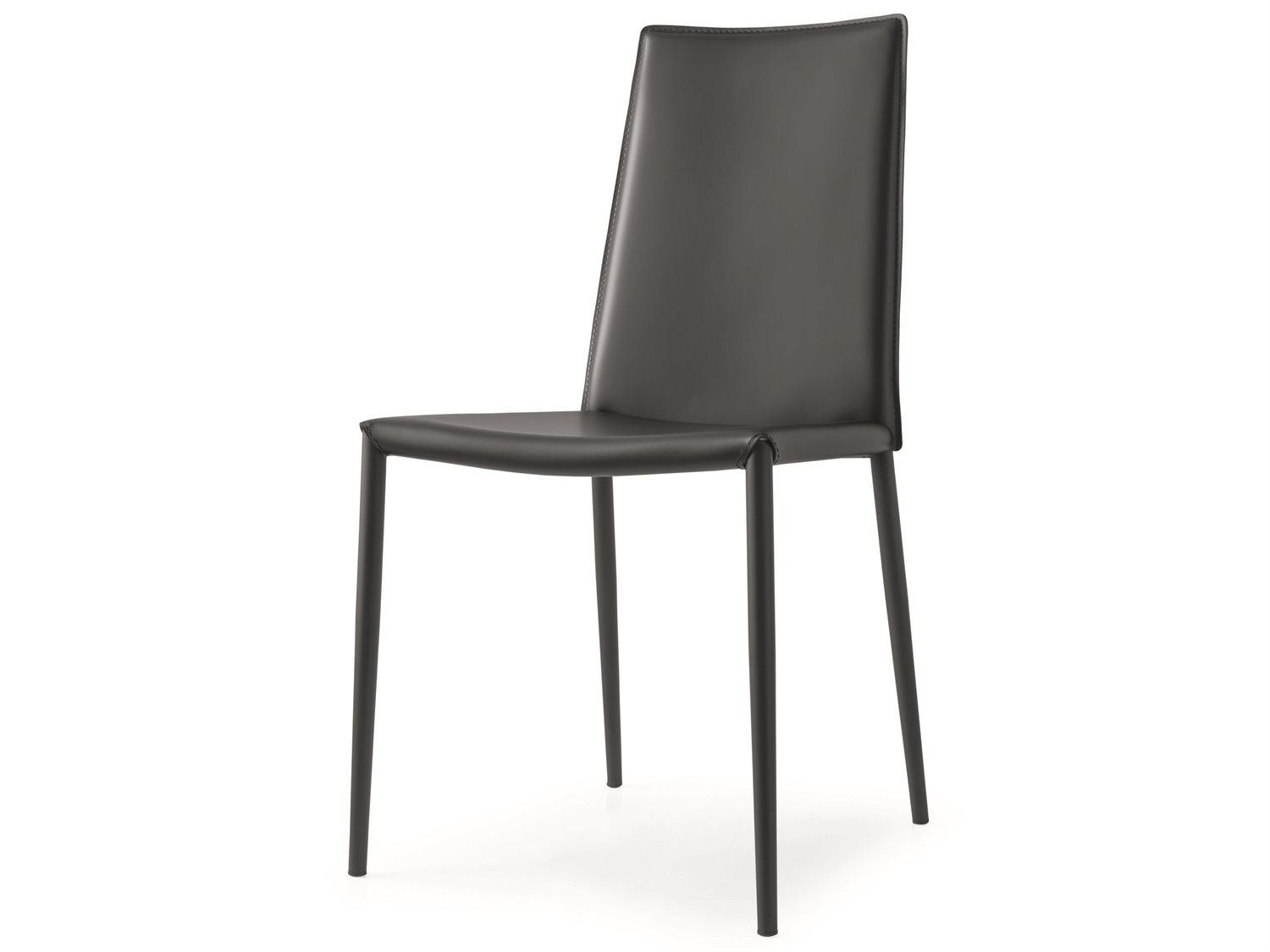 Connubia Boheme Black Faux Leather Armless Dining Chair