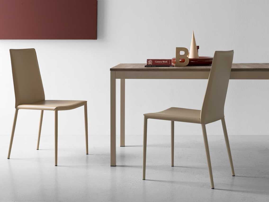 Connubia Boheme Black Faux Leather Armless Dining Chair