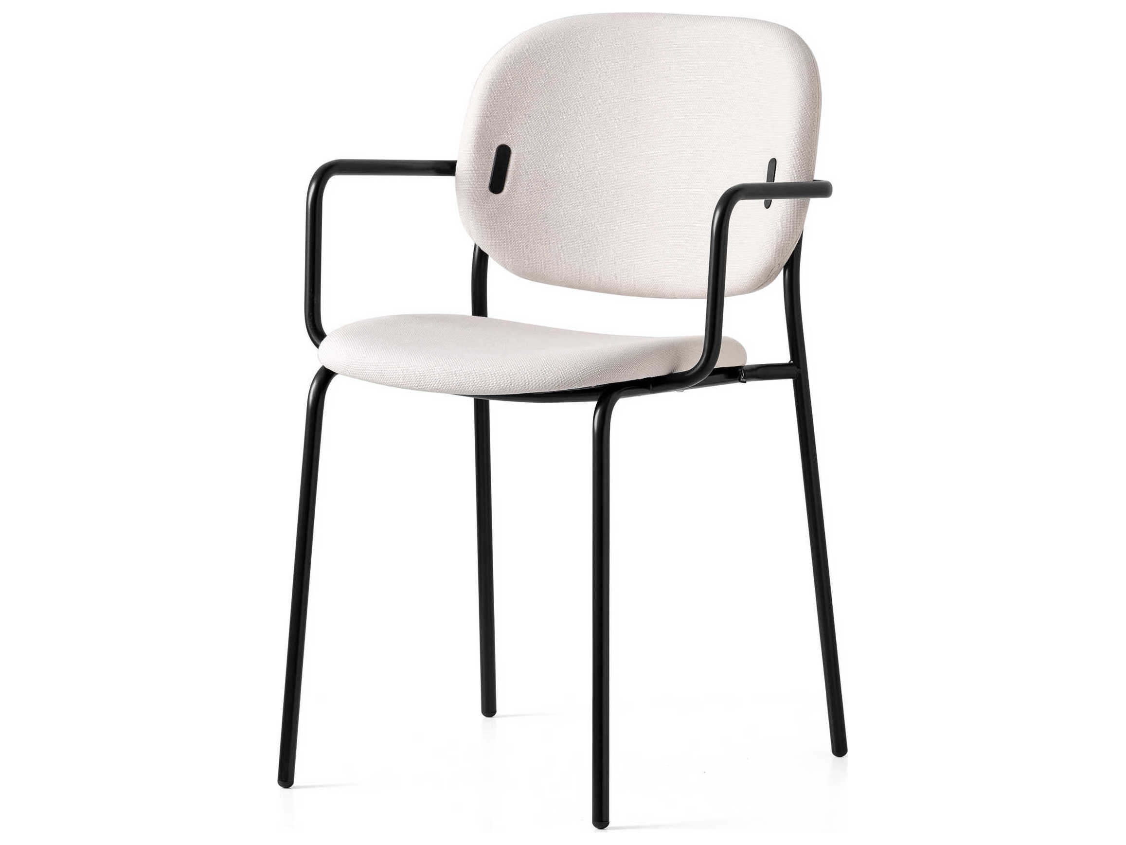 Connubia Yo! Black Upholstered Arm Dining Chair