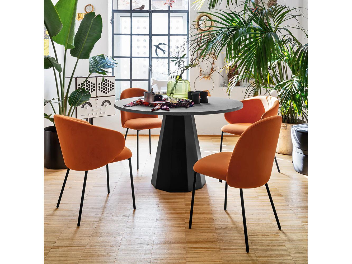 Connubia Tuka Black Upholstered Armless Dining Chair