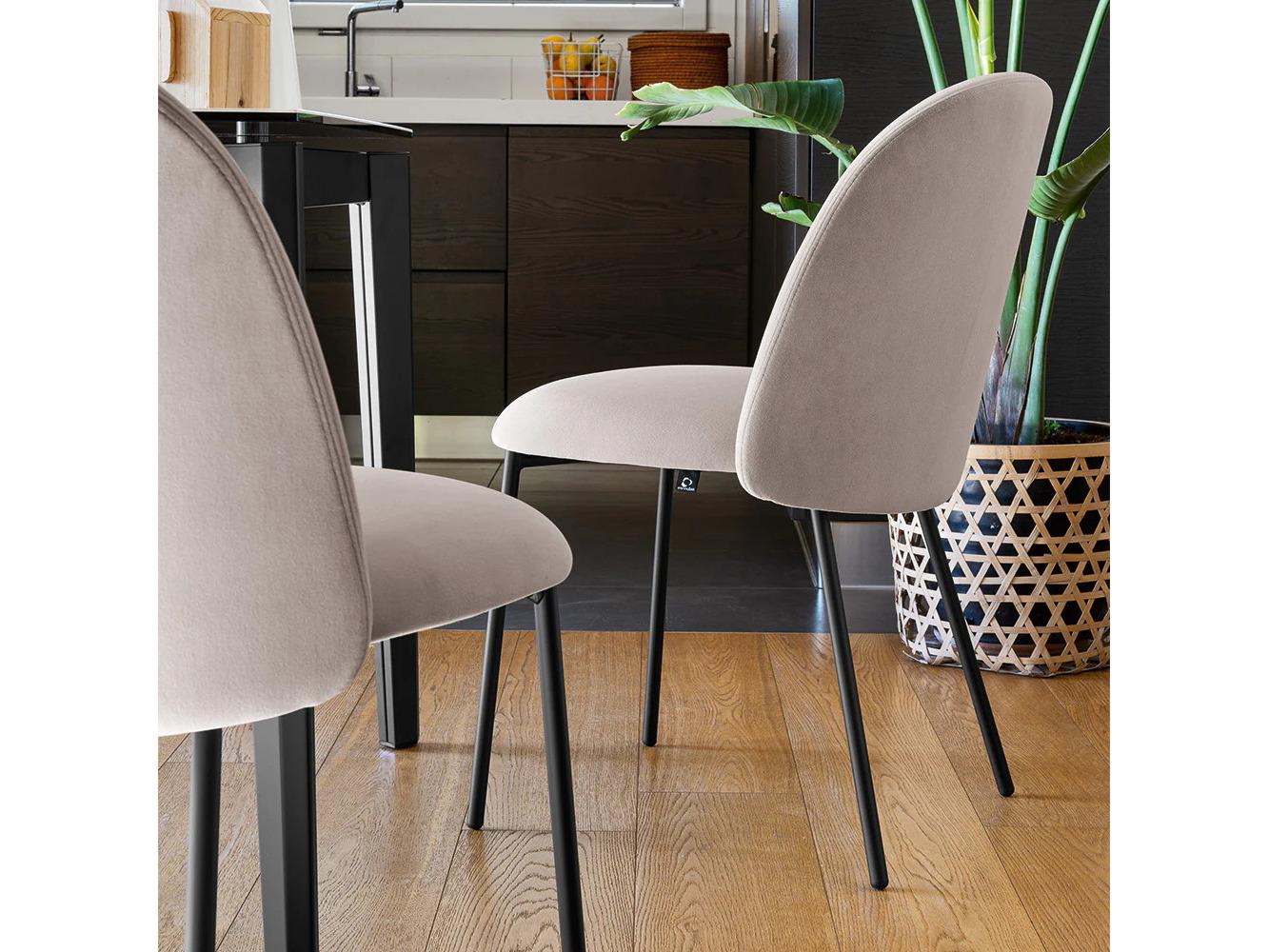 Connubia Tuka Black Upholstered Armless Dining Chair