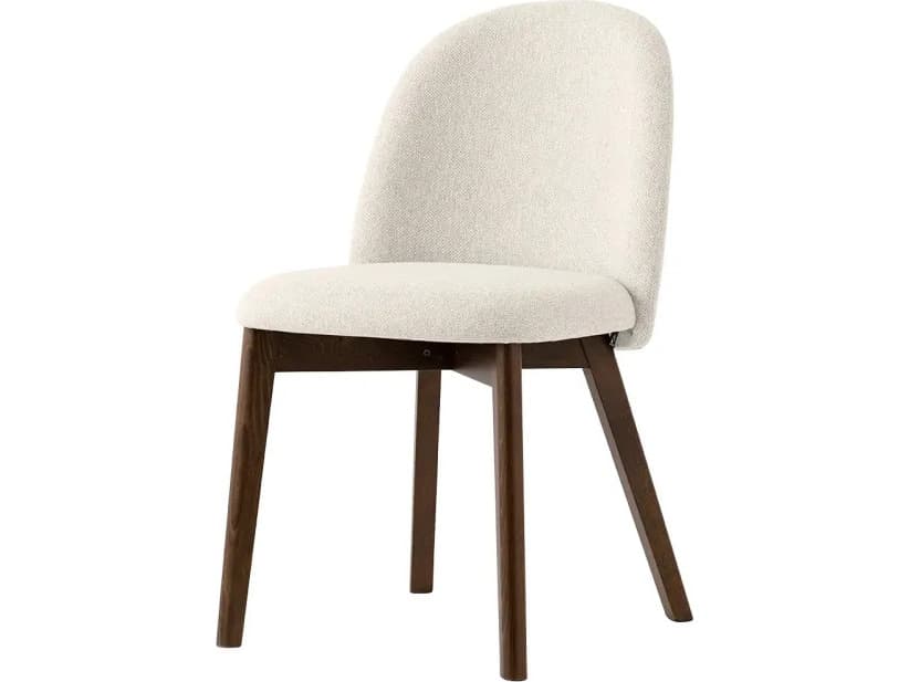 Connubia Tuka Beech Wood Gray Upholstered Armless Dining Chair