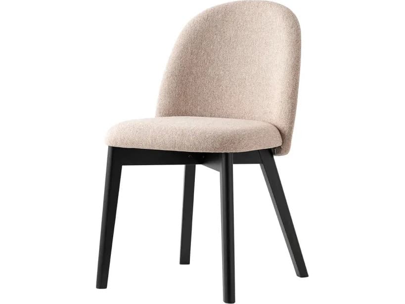 Connubia Tuka Beech Wood Gray Upholstered Armless Dining Chair