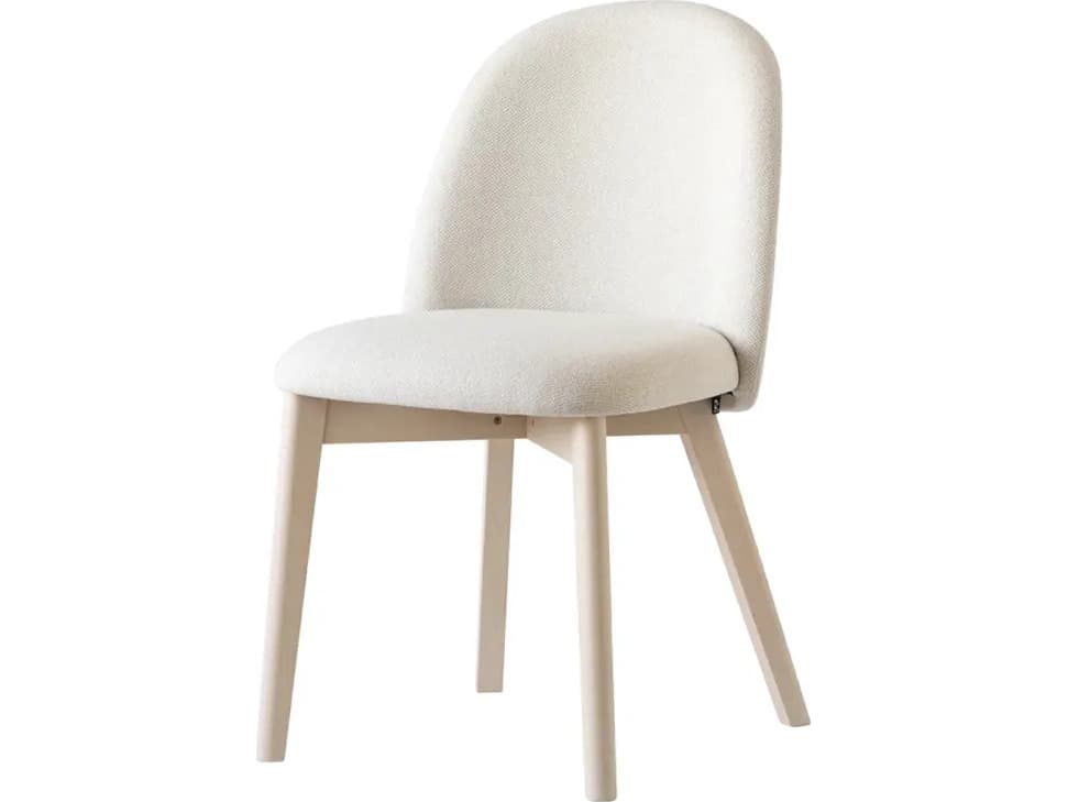 Connubia Tuka Beech Wood Gray Upholstered Armless Dining Chair