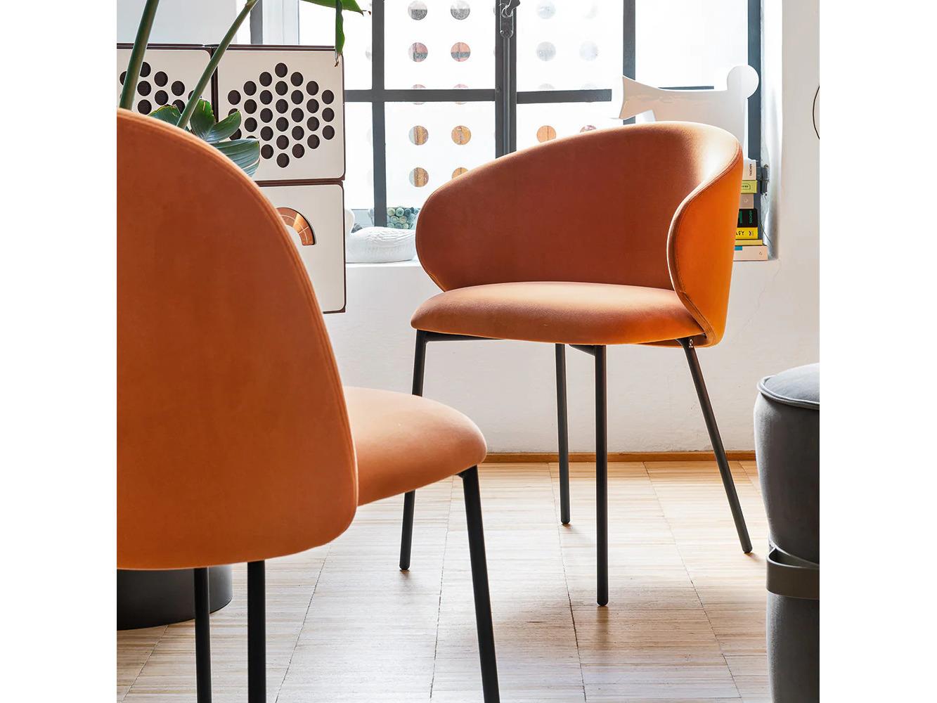 Connubia Tuka Black Upholstered Arm Dining Chair