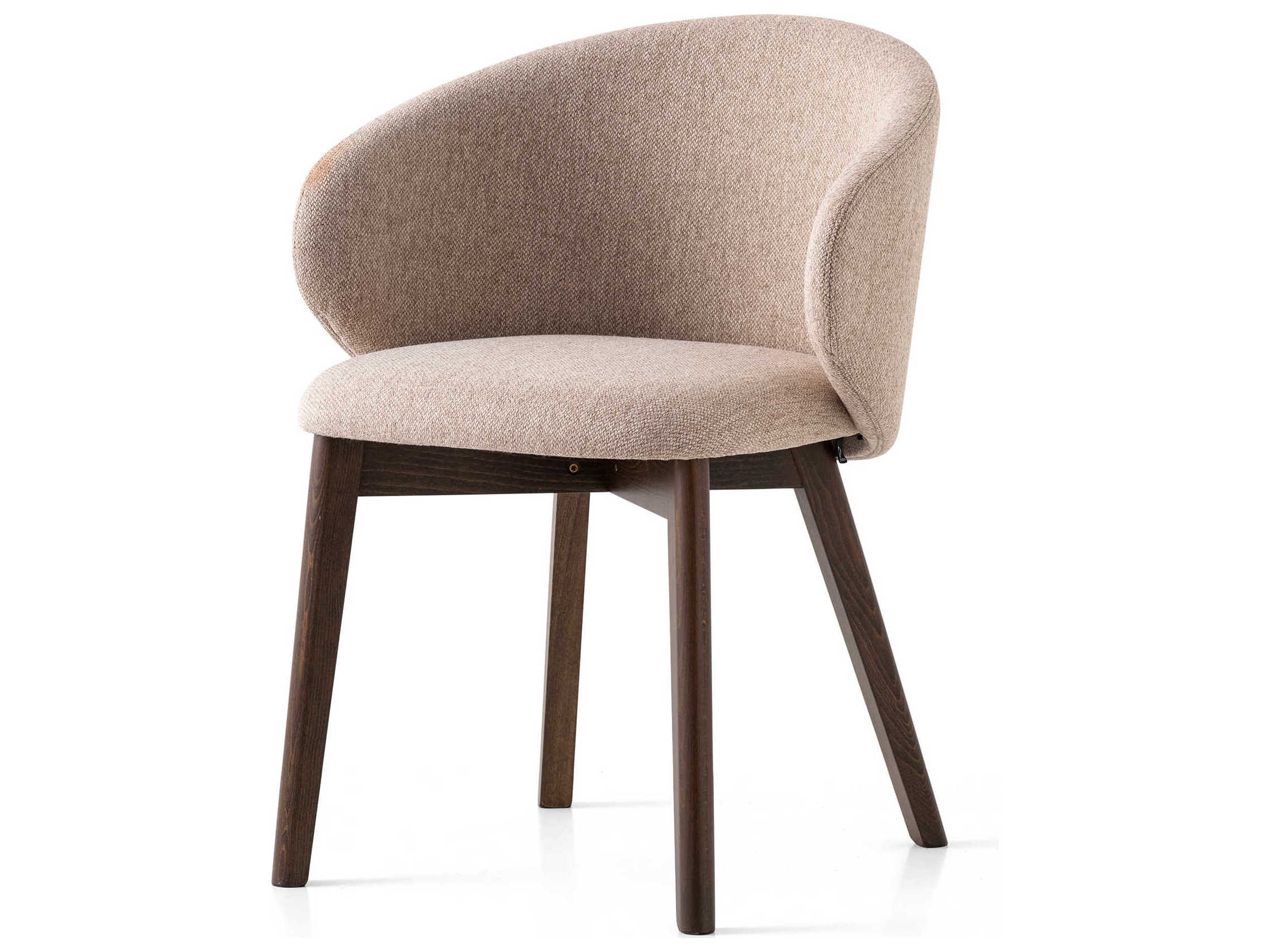 Connubia Tuka Beech Wood Gray Upholstered Arm Dining Chair