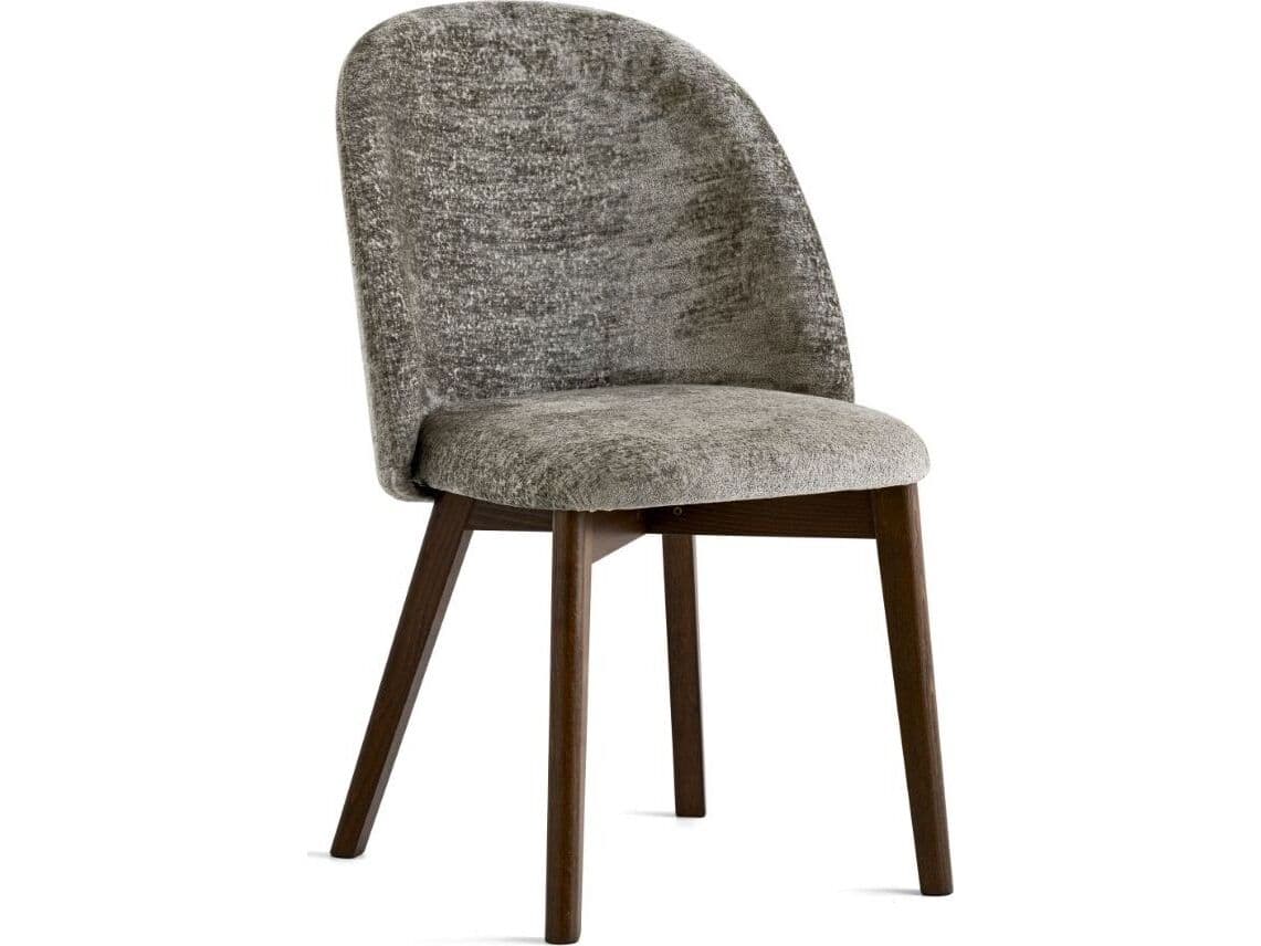 Connubia Tuka Mid Beech Wood Brown Upholstered Armless Dining Chair