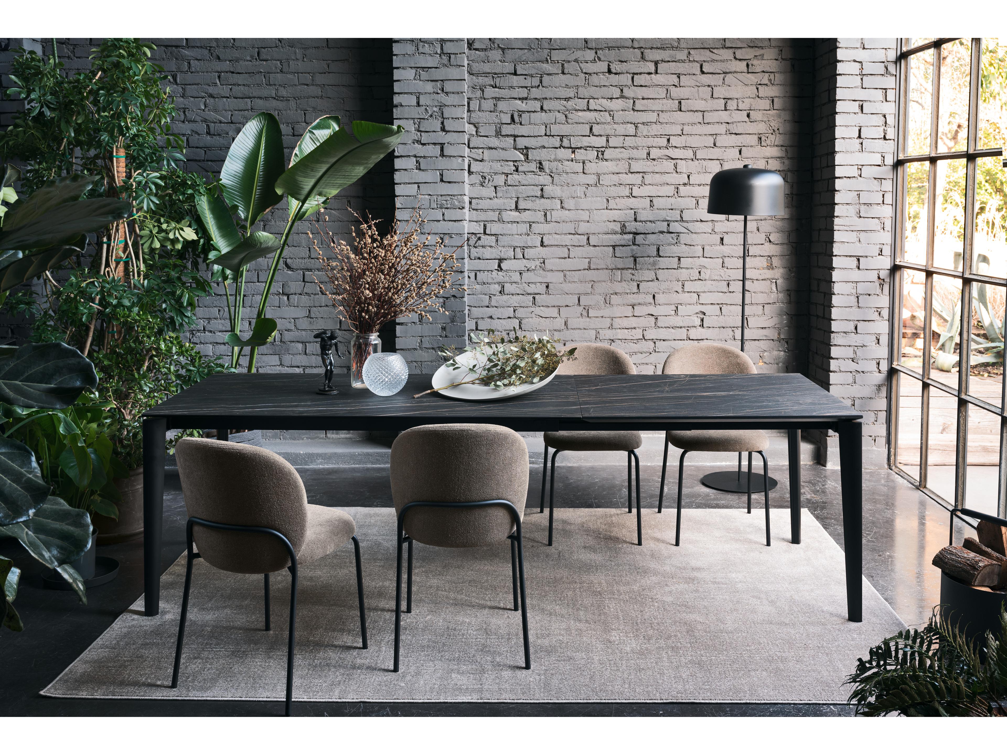 Connubia Cozy Mid Black Upholstered Armless Dining Chair