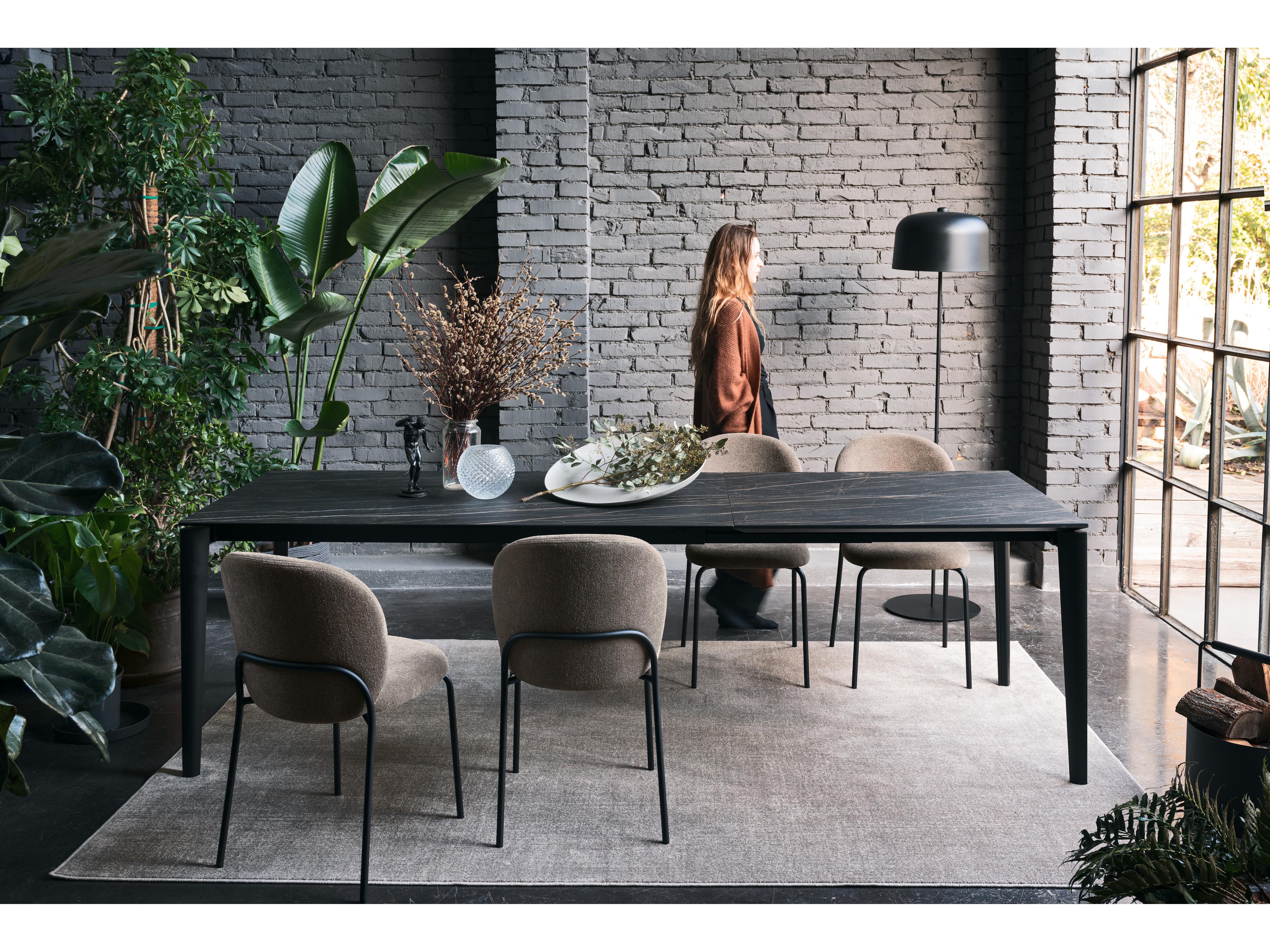 Connubia Cozy Mid Black Upholstered Armless Dining Chair