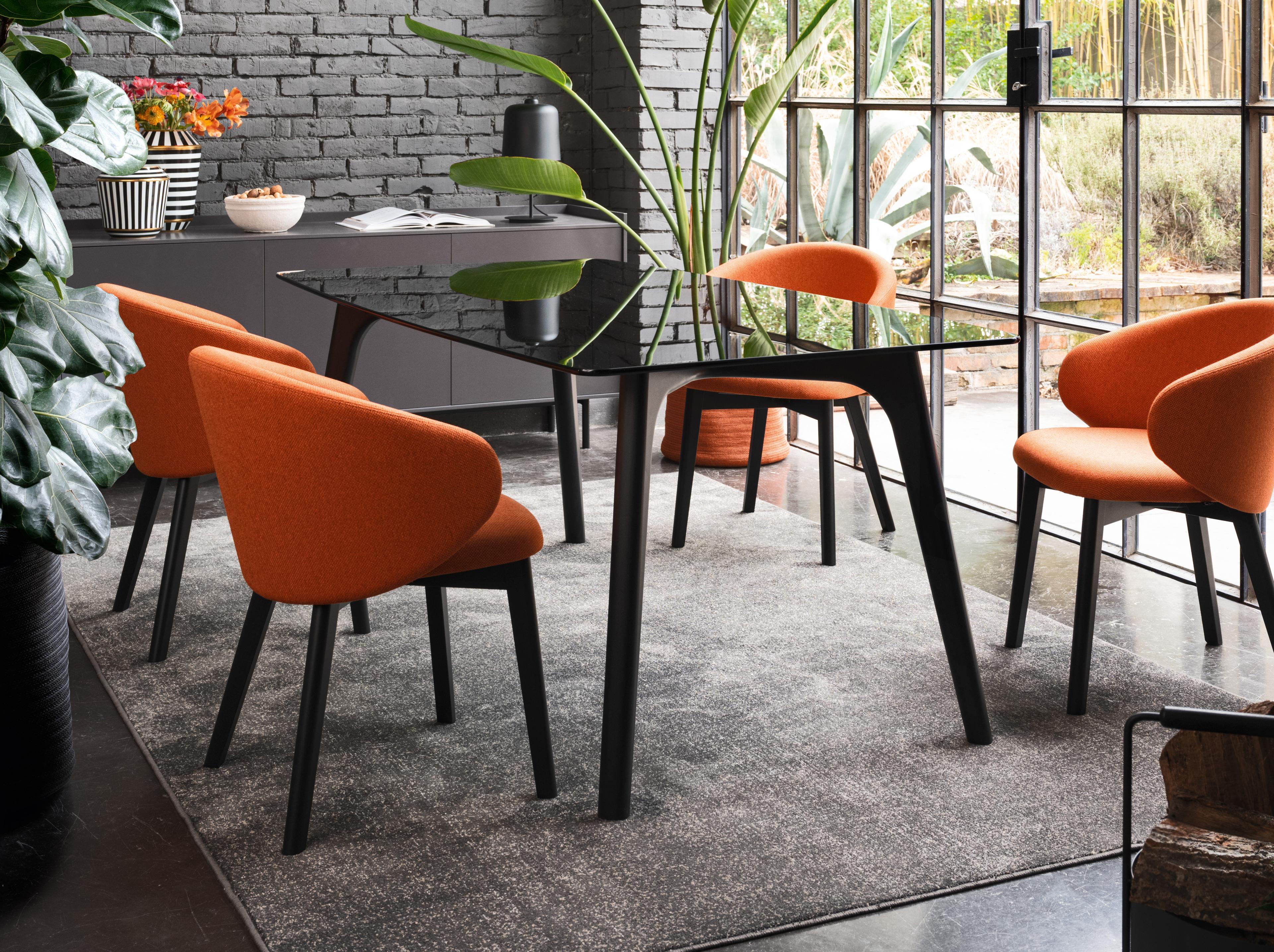 Connubia Pod Rectangular Glass Dining Table