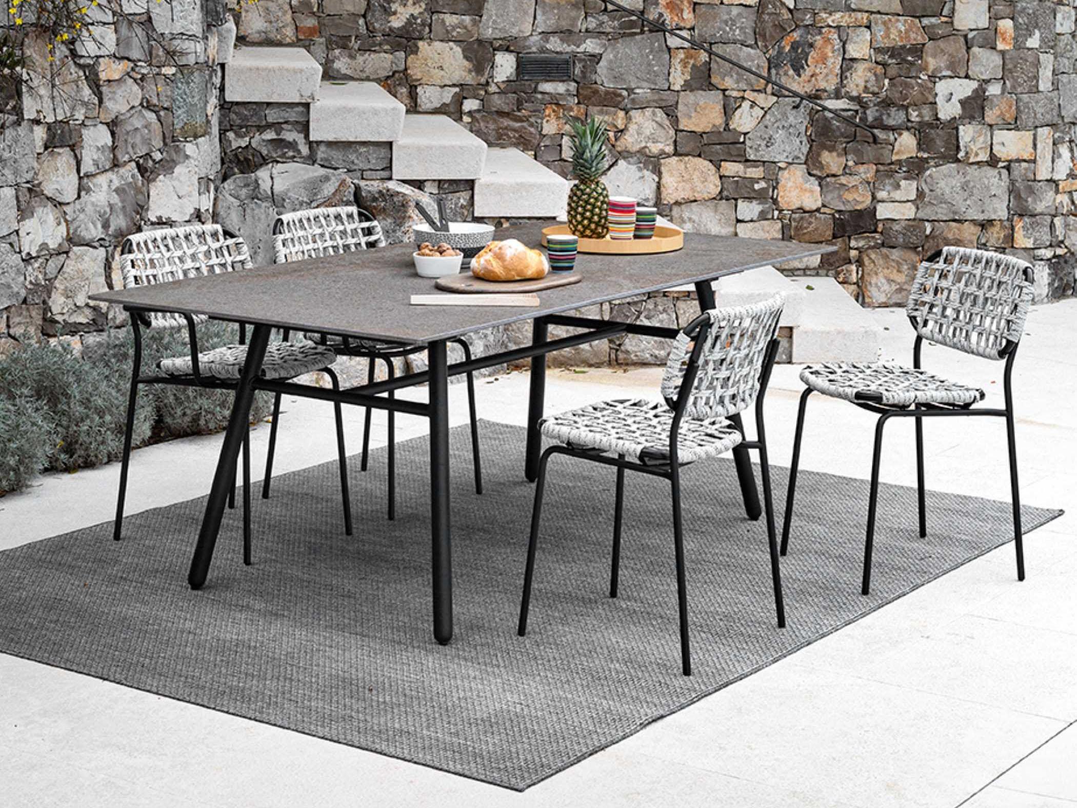 Connubia Outdoor Yo Matt Black / Sand Metal Rope Dining Chair