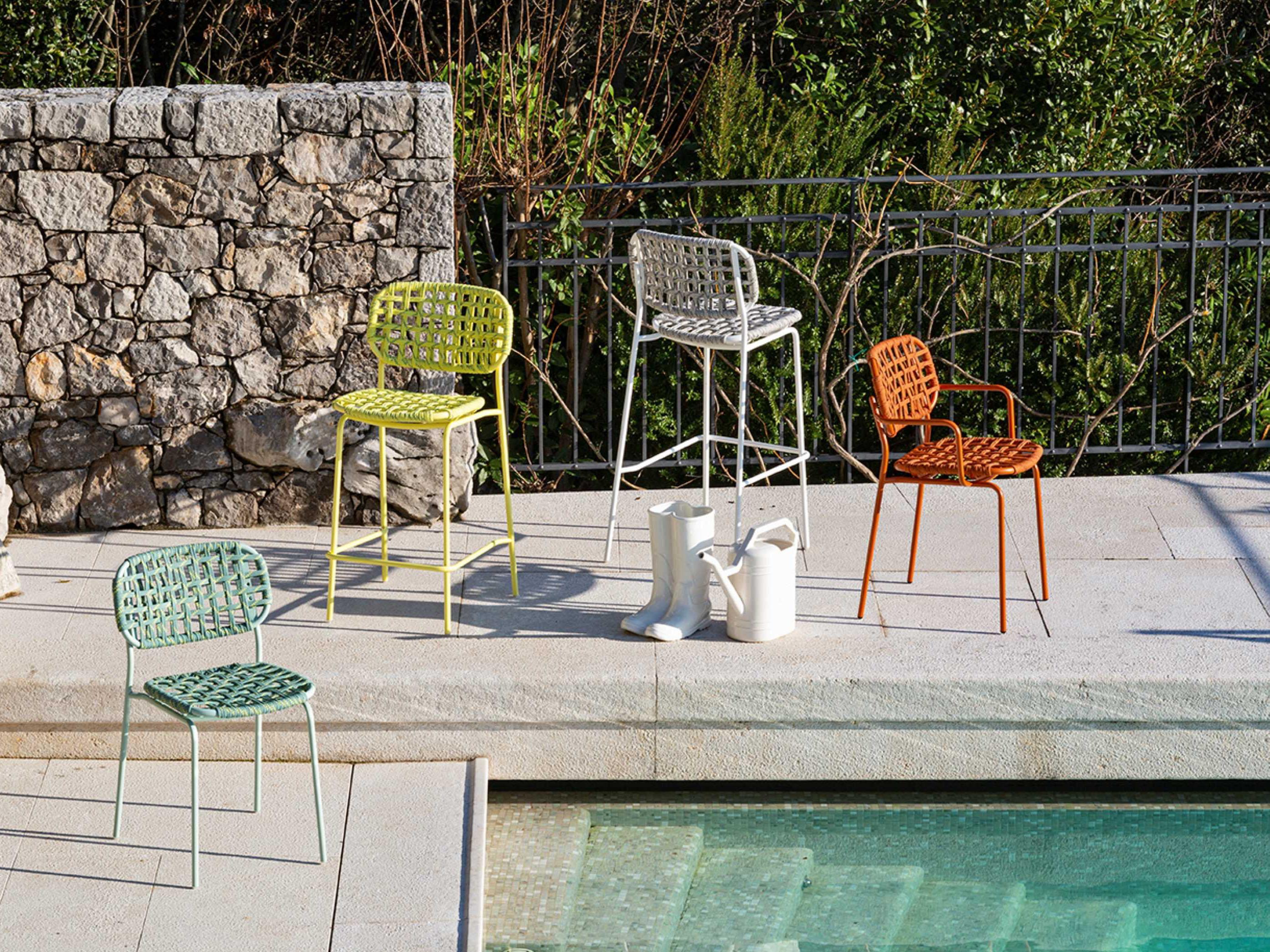 Connubia Outdoor Yo Matt Thyme Green Metal Rope Dining Chair