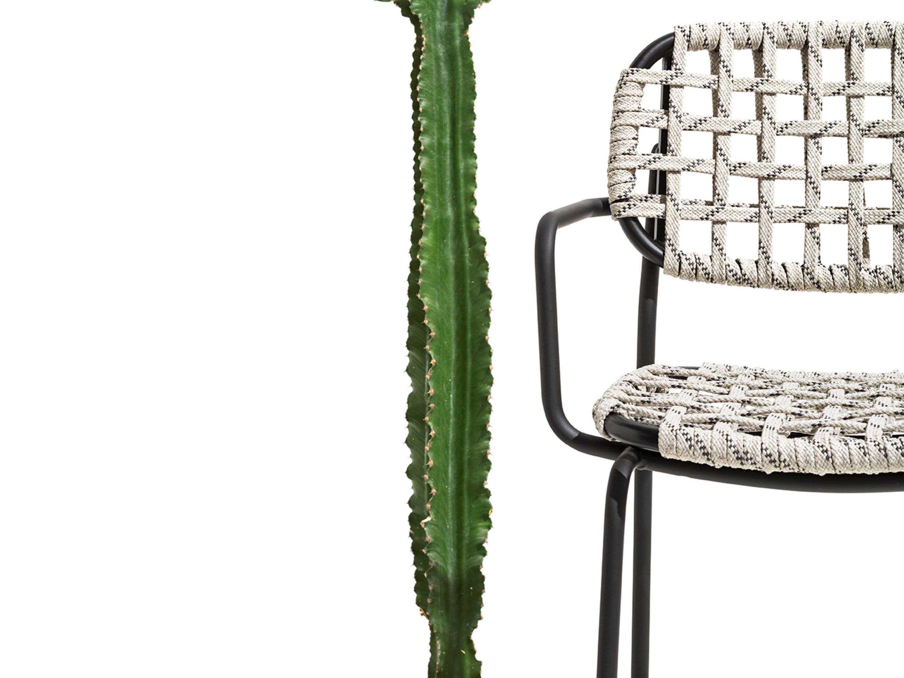 Connubia Outdoor Yo Matt Black / Sand Metal Rope Dining Chair