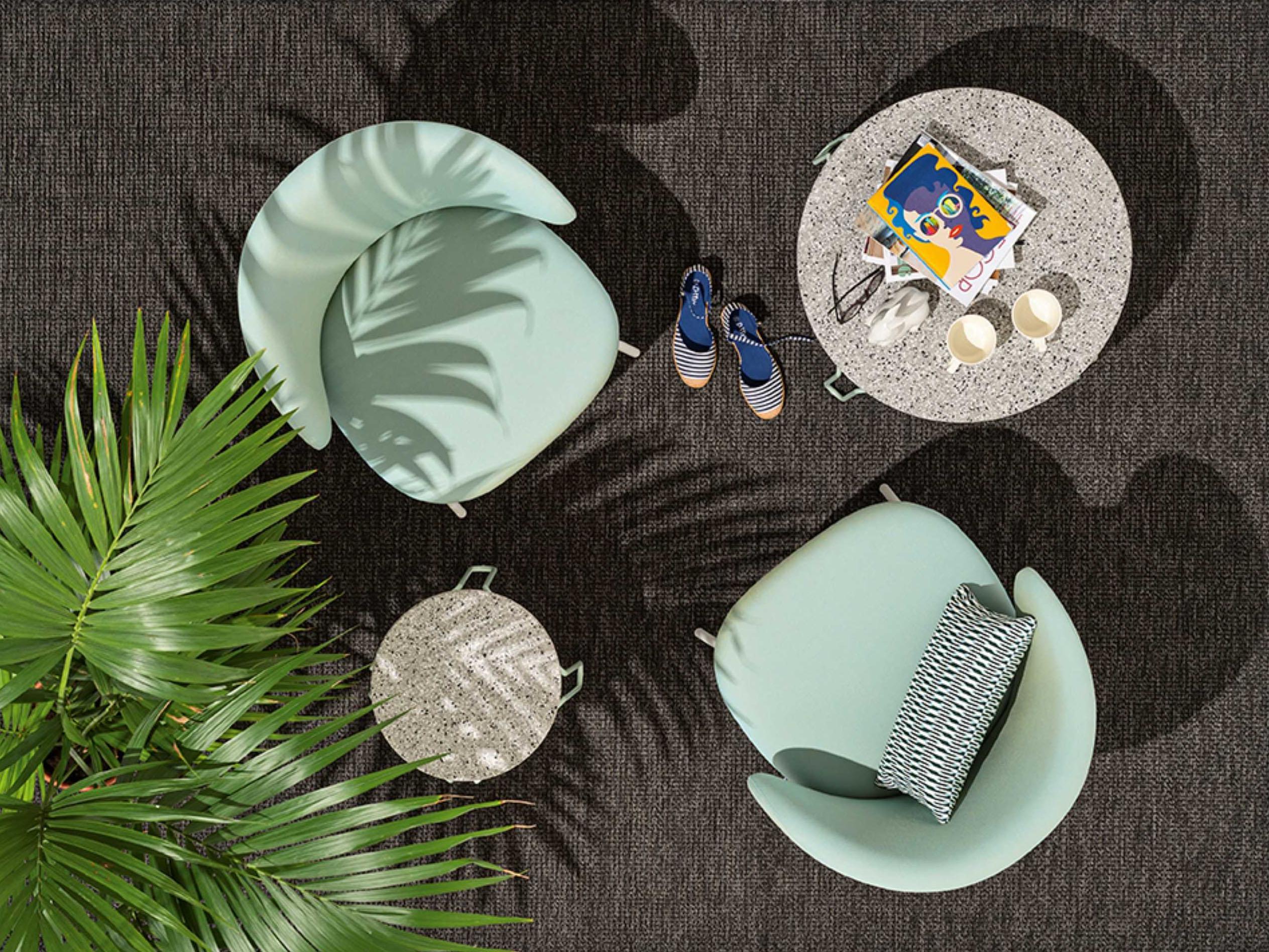 Connubia Outdoor Tuka Matt Optic White / Thyme Green Cook Fabric Metal Cushion Dining Chair