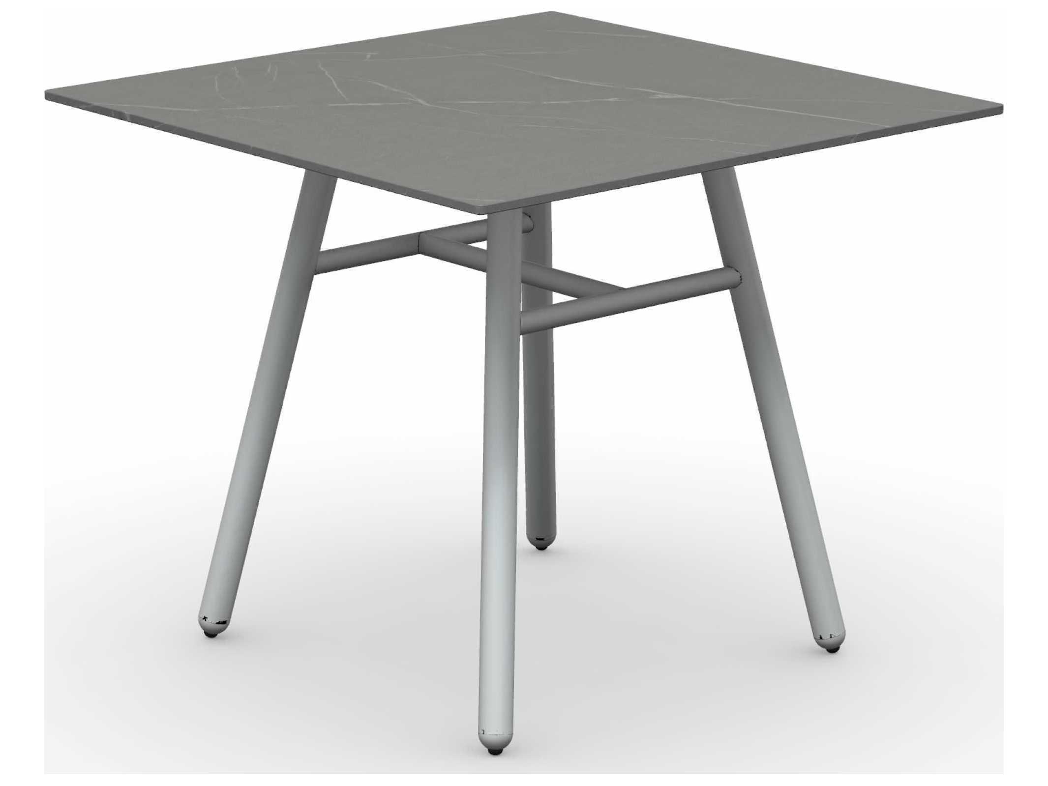 Connubia Outdoor Yo Matt Optic White / Piasentina Grey Aluminum Ceramic Square Dining Table