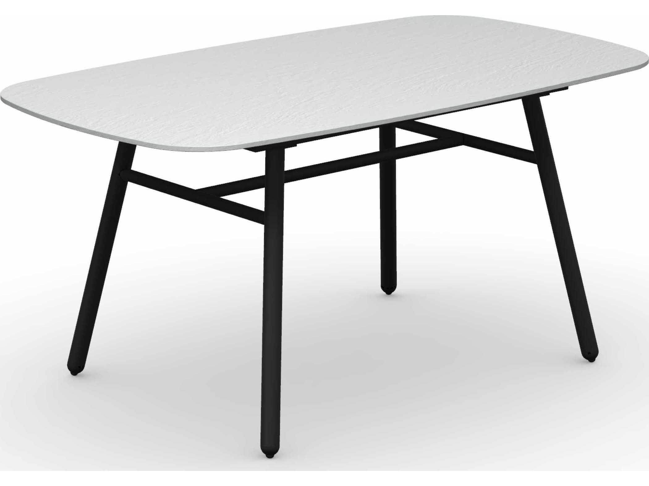 Connubia Outdoor Yo Matt Black / Slate White Aluminum Ceramic Rectangular Dining Table