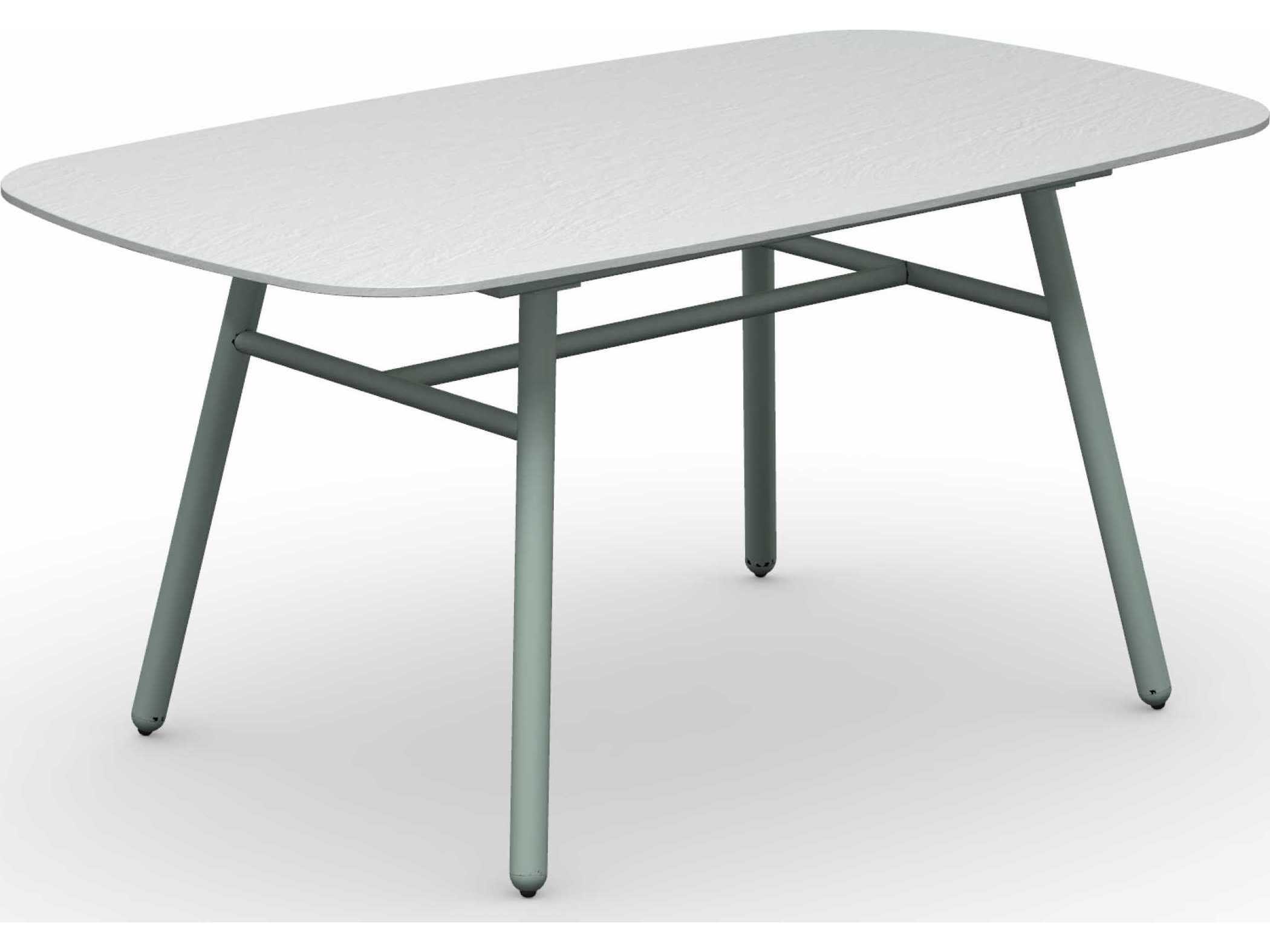 Connubia Outdoor Yo Matt Thyme Green / Slate White Aluminum Ceramic Rectangular Dining Table