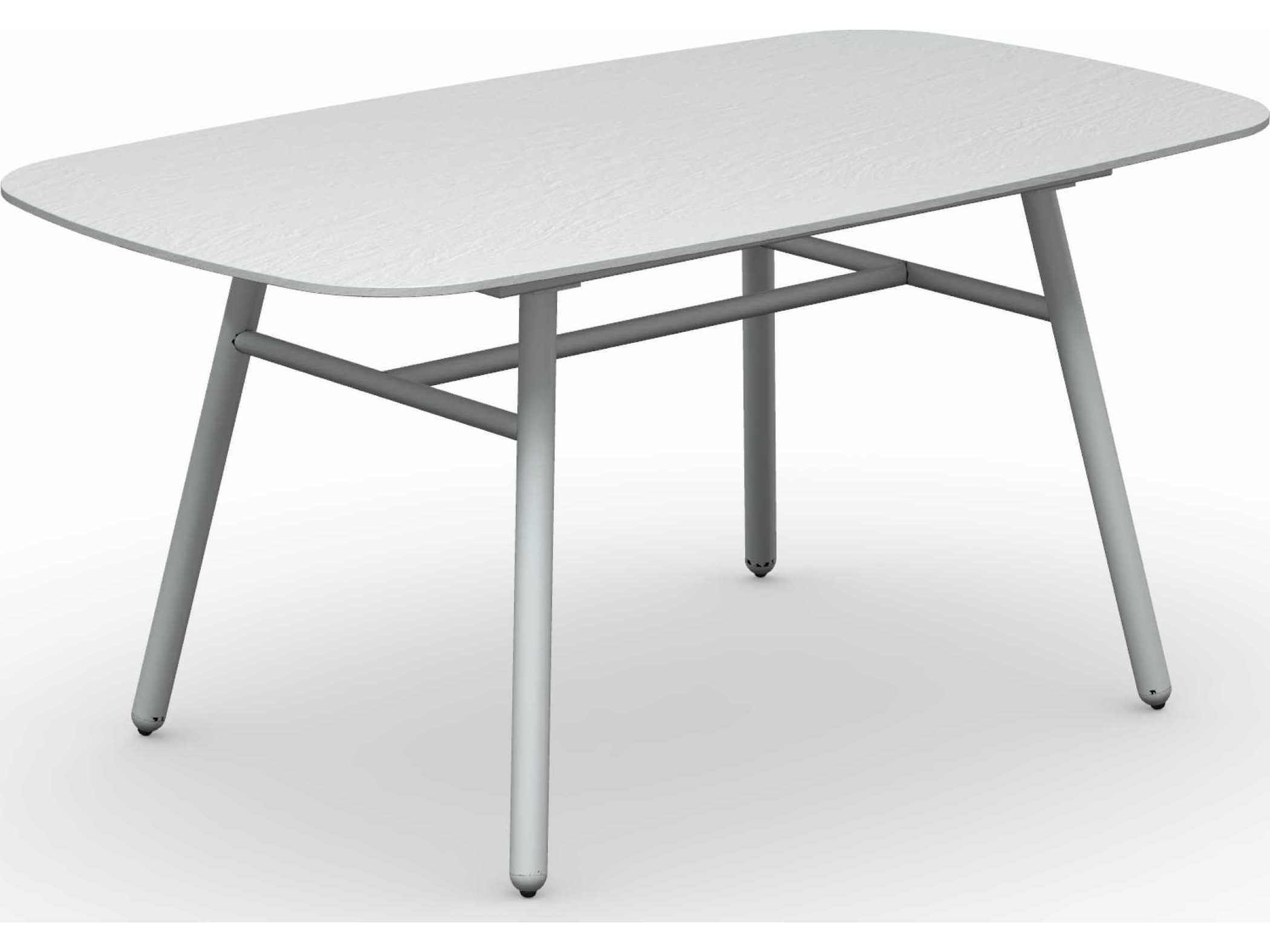 Connubia Outdoor Yo Matt Optic White / Slate Aluminum Ceramic Rectangular Dining Table