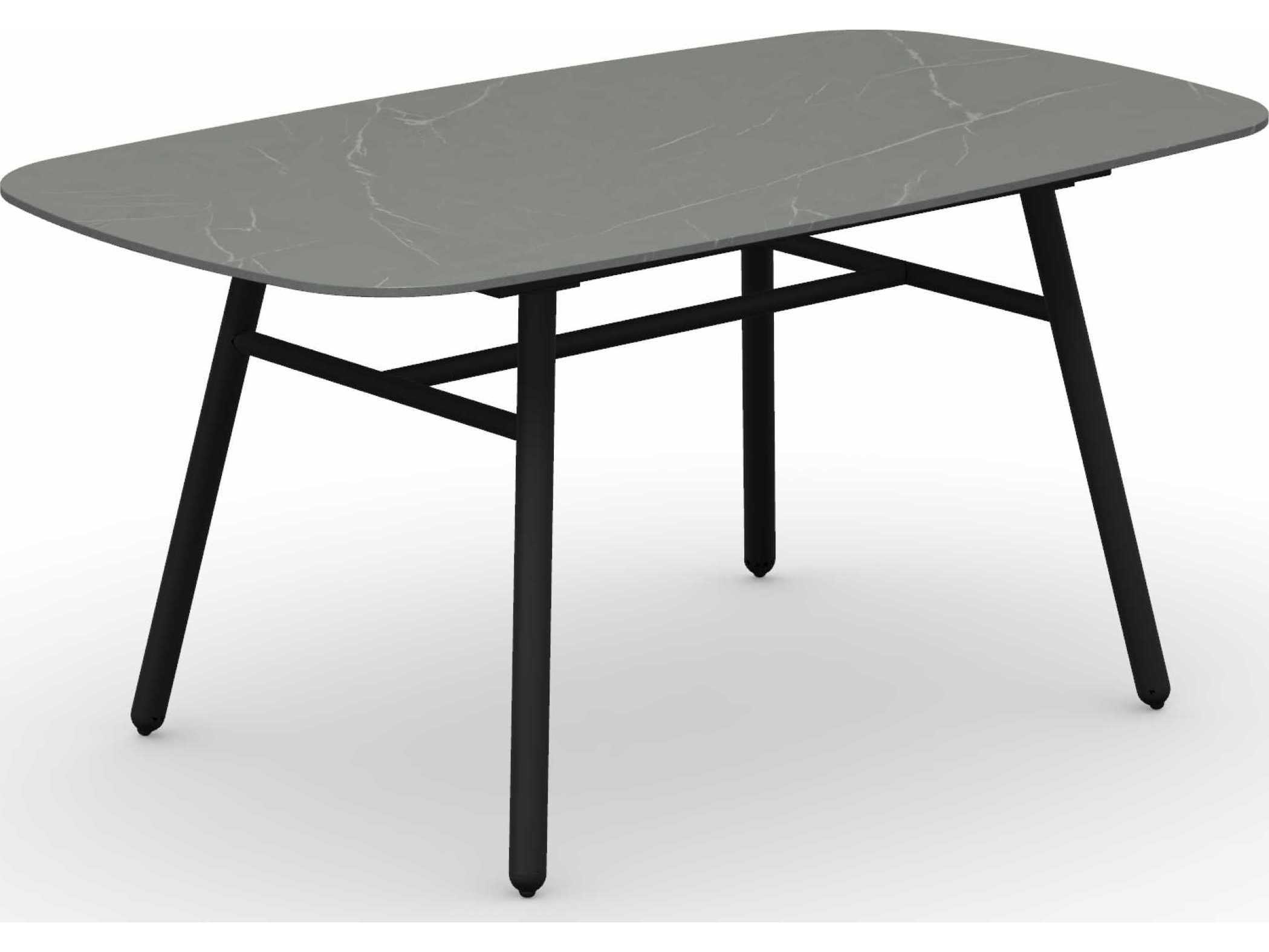 Connubia Outdoor Yo Matt Black / Piasentina Grey Aluminum Rectangular Dining Table
