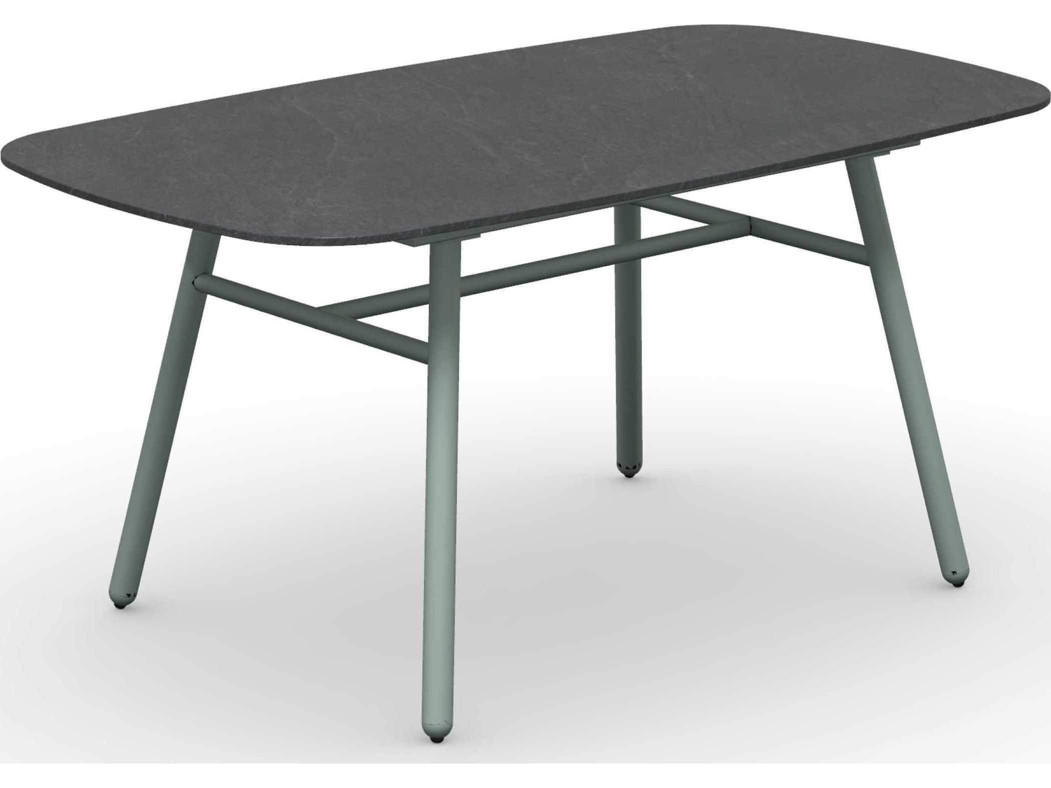 Connubia Outdoor Yo Matt Thyme Green / Cardoso Black Aluminum Ceramic Rectangular Dining Table