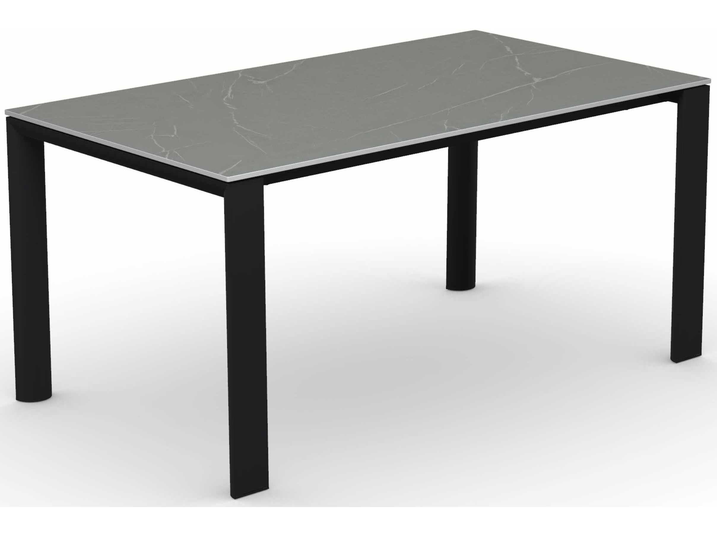 Connubia Outdoor Dorian Matt Black / Piasentina Grey Resin Metal Ceramic Rectangular Dining Table