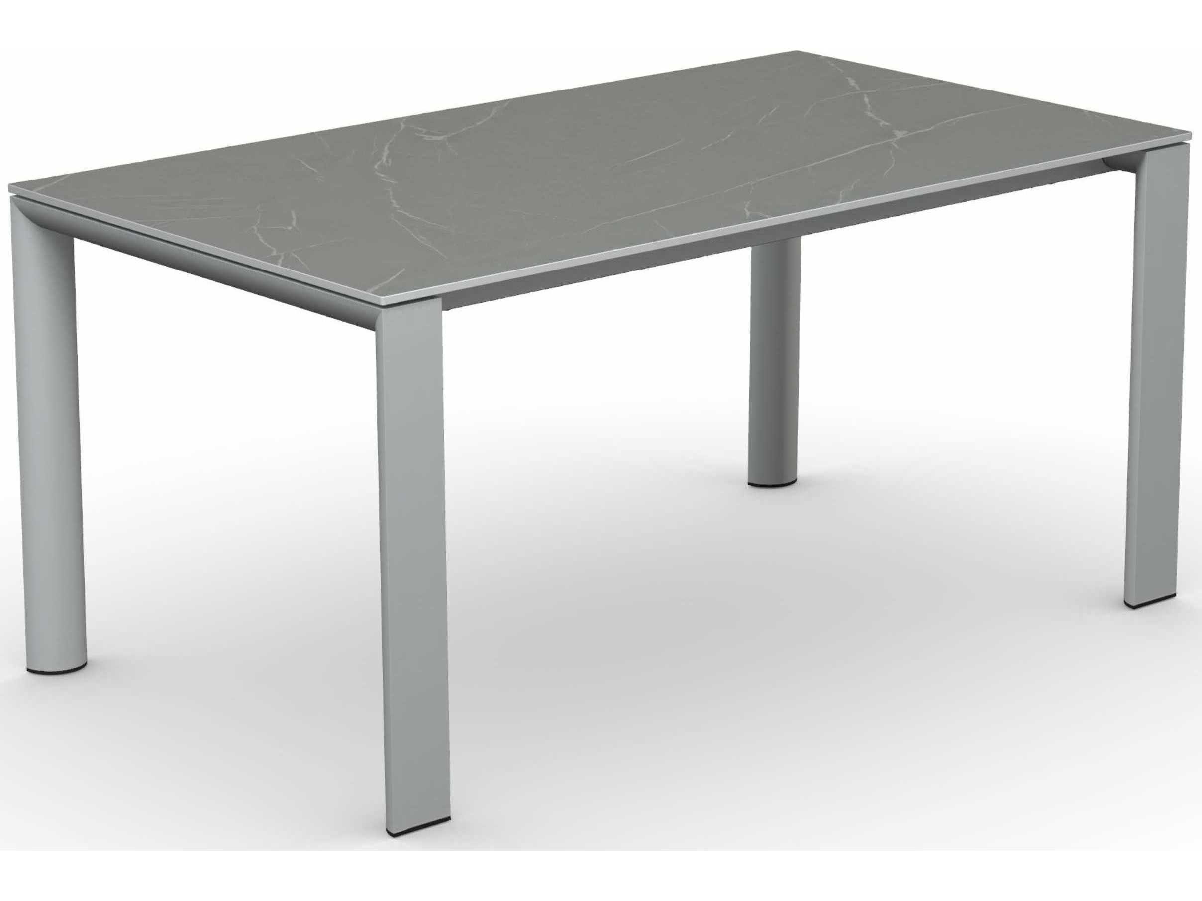Connubia Outdoor Dorian Matt Optic White / Piasentina Grey Black Resin Metal Ceramic Rectangular Dining Table