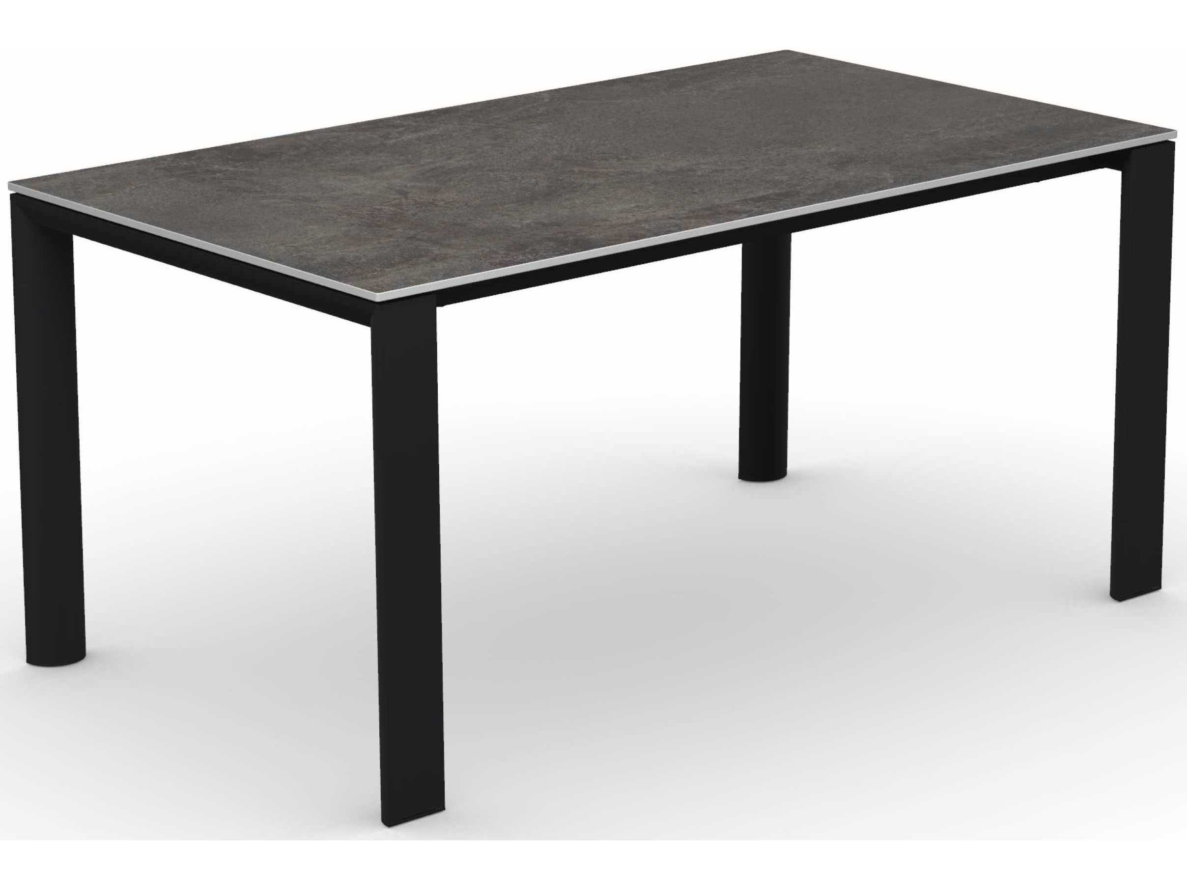 Connubia Outdoor Dorian Matt Black / Porphyry Brown Resin Metal Ceramic Rectangular Dining Table