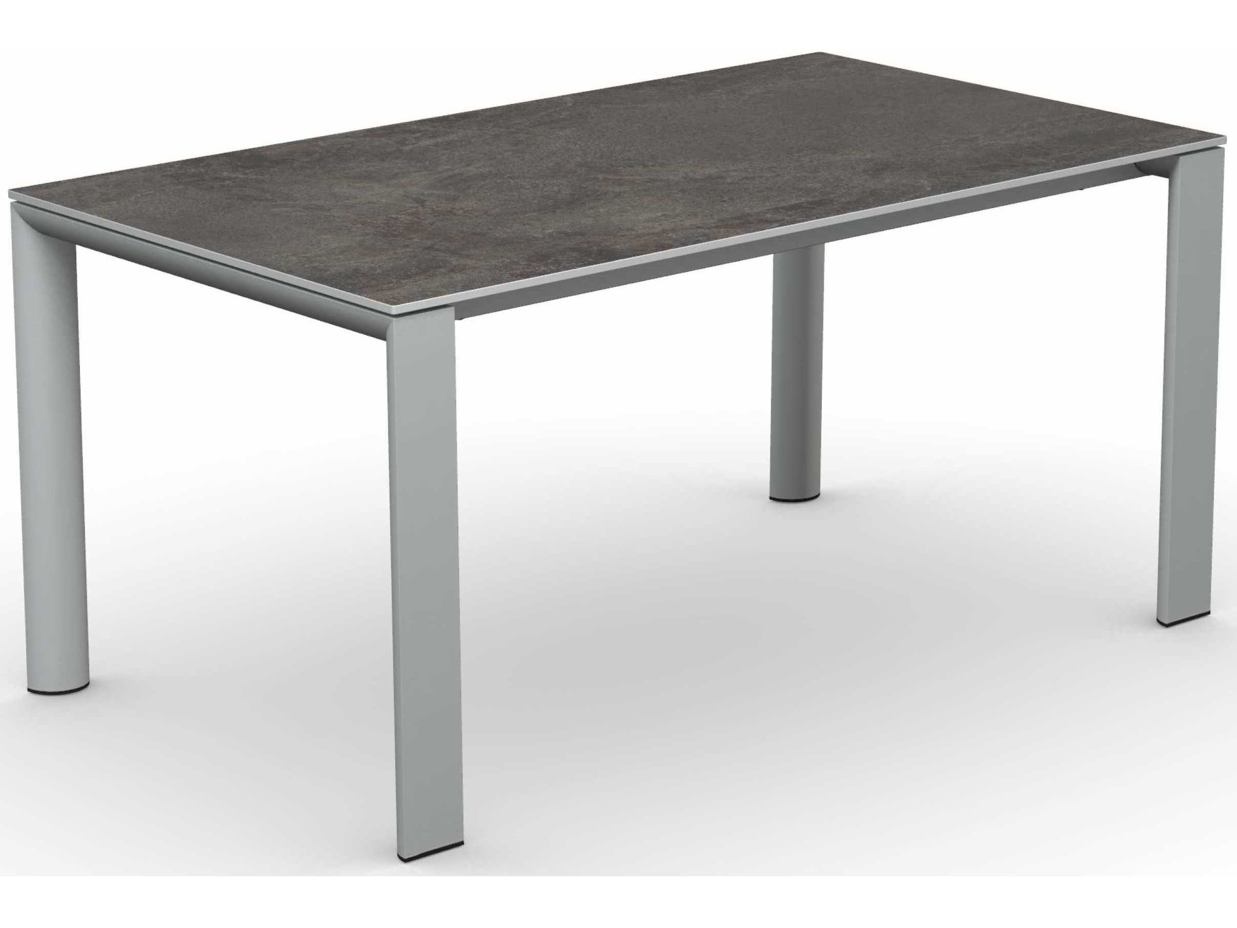 Connubia Outdoor Dorian Matt Optic White / Porphyry Brown Black Resin Metal Ceramic Rectangular Dining Table