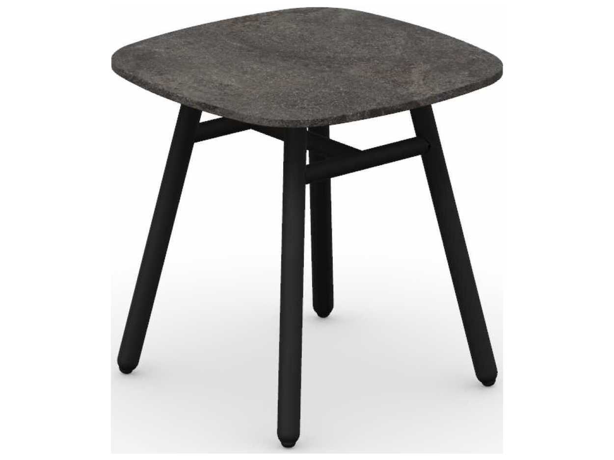 Connubia Outdoor Yo Matt Black / Porphyry Brown Aluminum Ceramic Square End Table