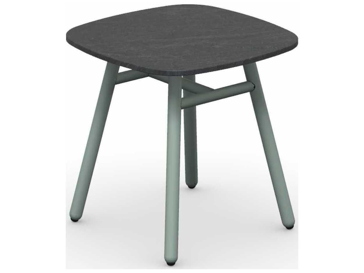 Connubia Outdoor Yo Matt Thyme Green / Cardoso Black Aluminum Ceramic Square End Table