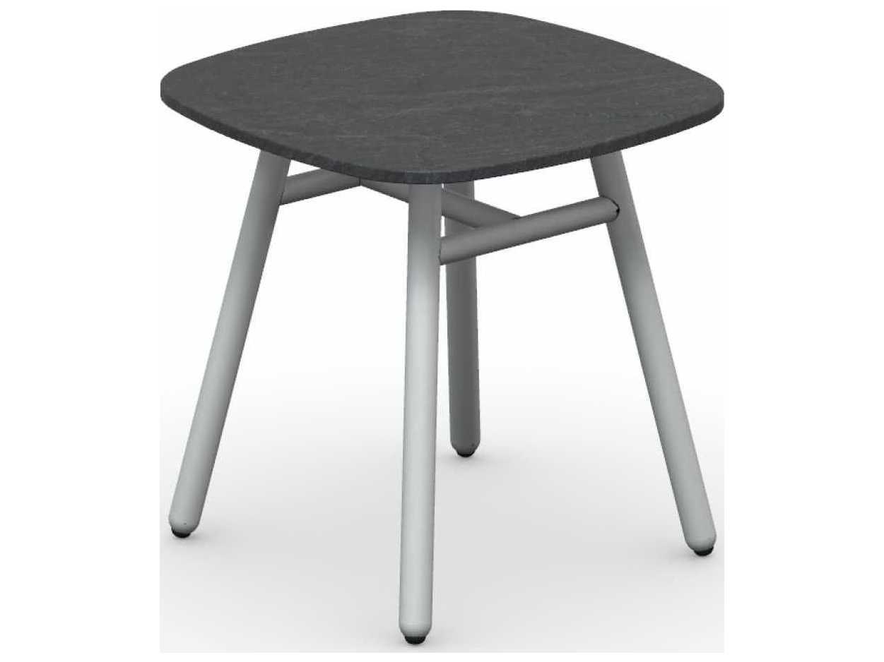 Connubia Outdoor Yo Matt Optic White / Cardoso Black Aluminum Ceramic Square End Table