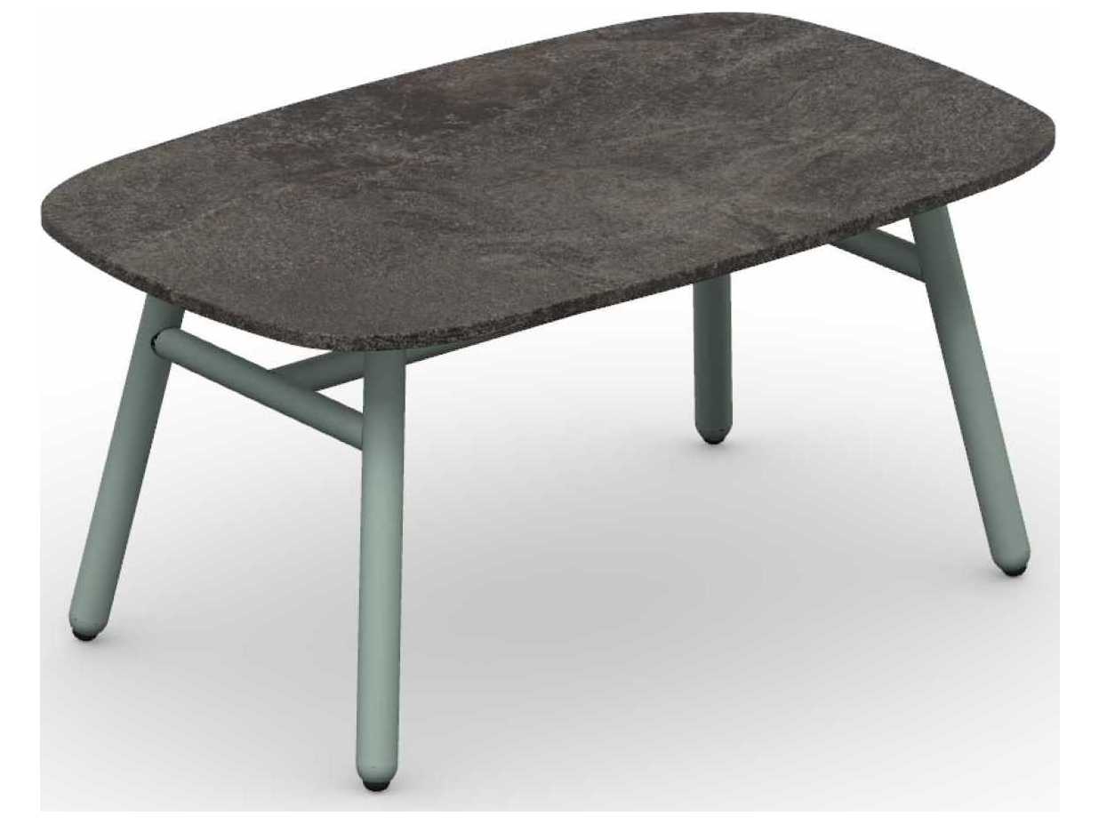 Connubia Outdoor Yo Matt Thyme Green / Porphyry Brown Aluminum Ceramic Rectangular Coffee Table