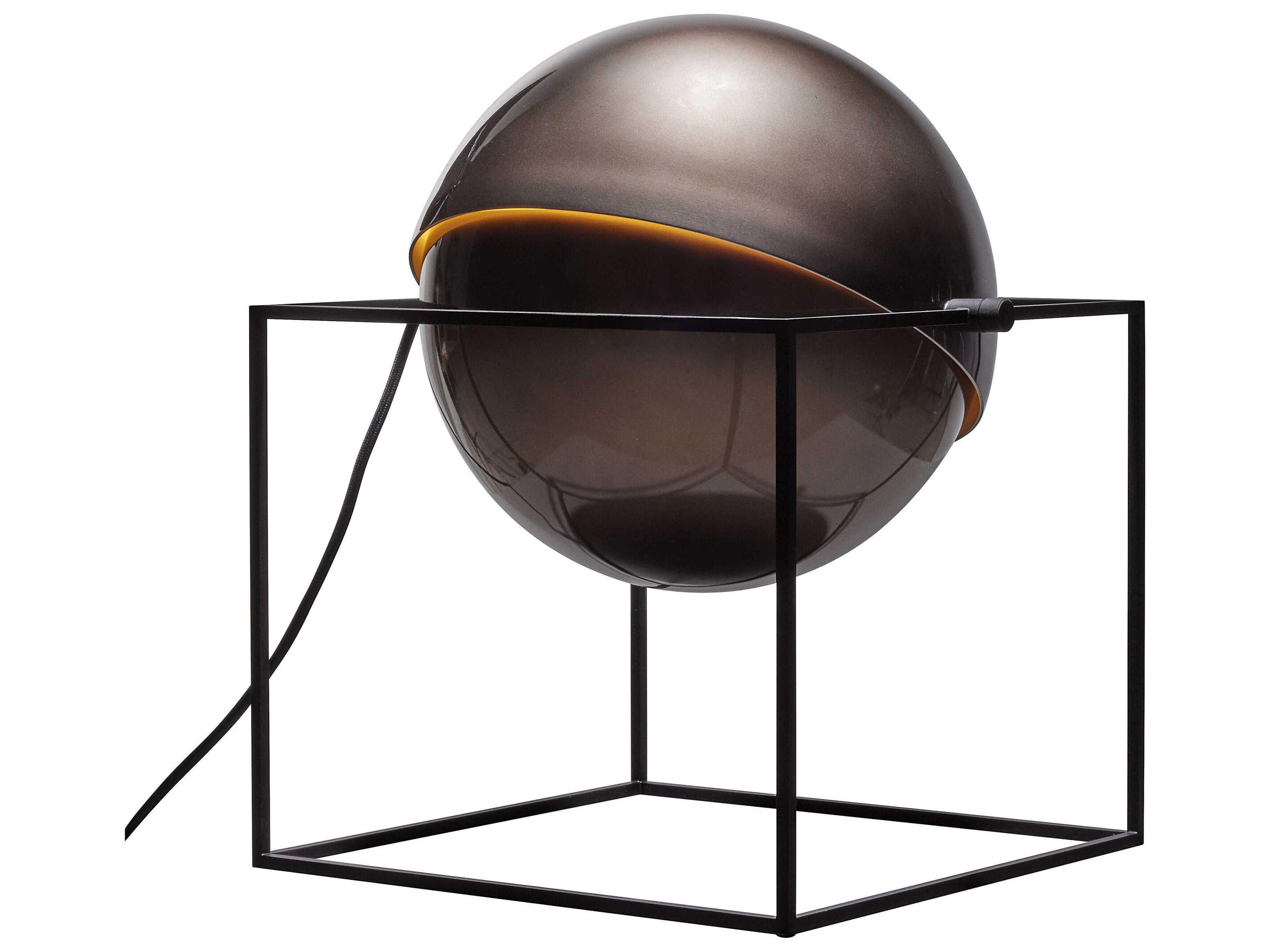 Carpyen El Cubo Metallic Smoke Black Table Lamp